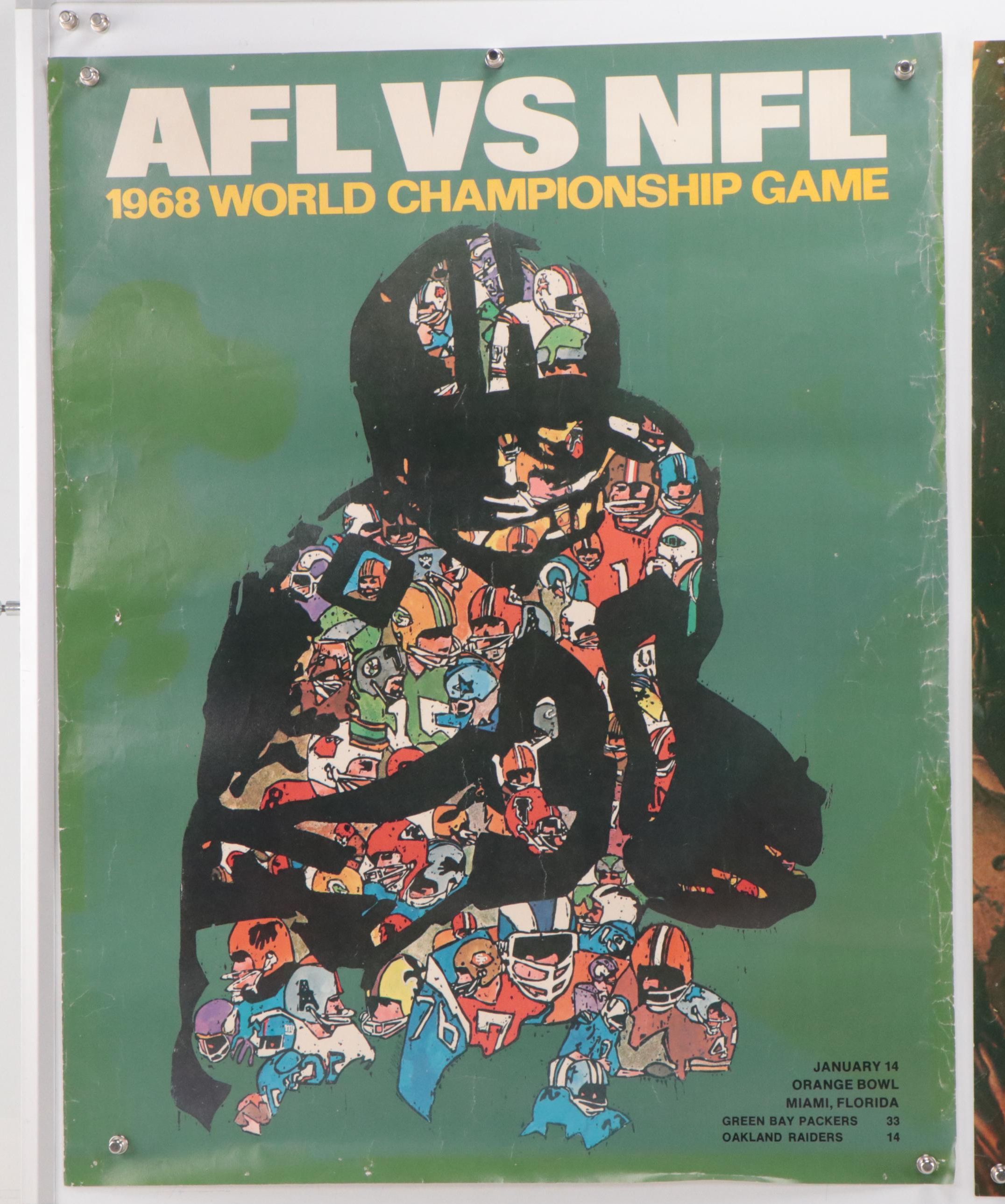 Vintage Super Bowl I and II Football Posters