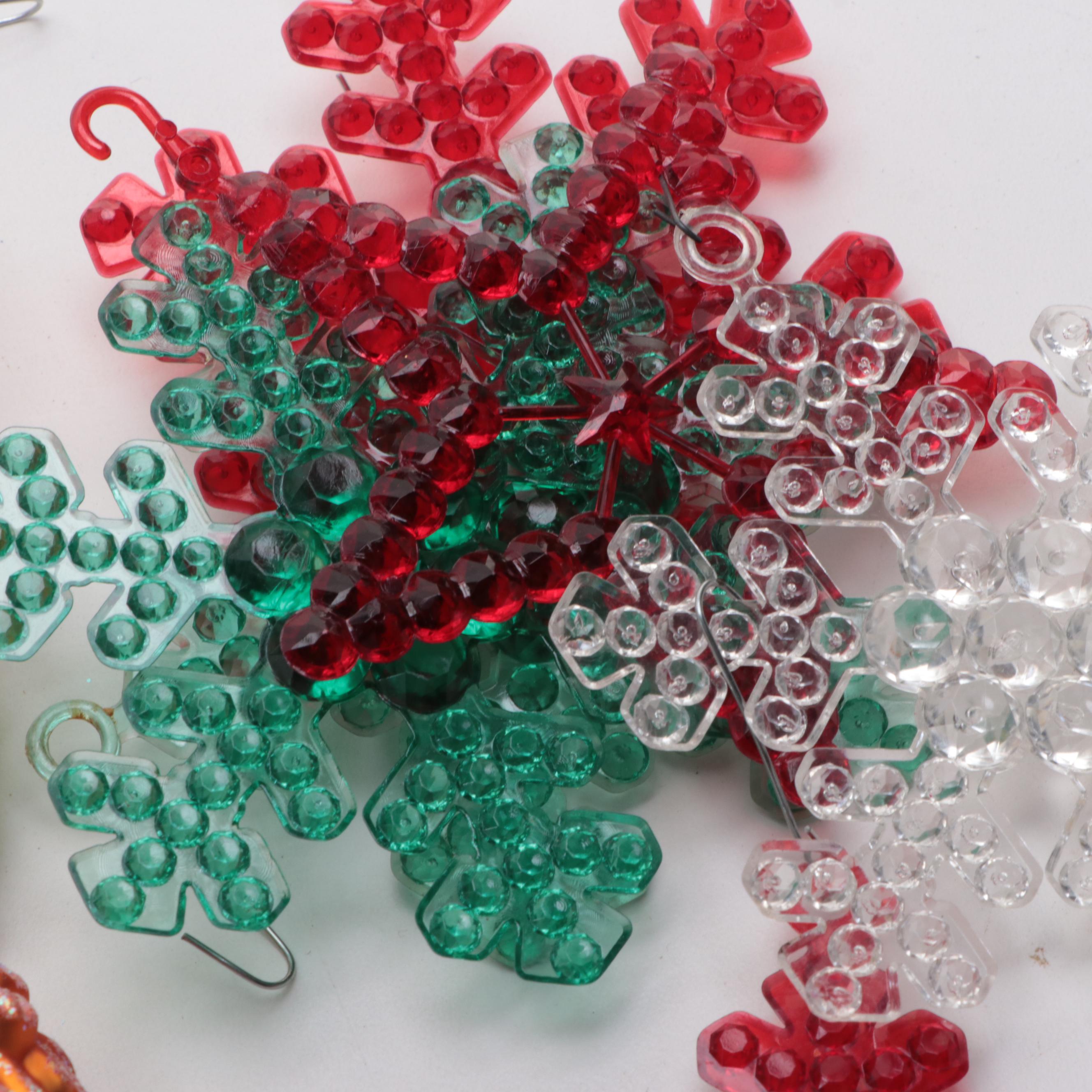 Shiny Brite Glass Pine Cones and Assorted Ornament Collection