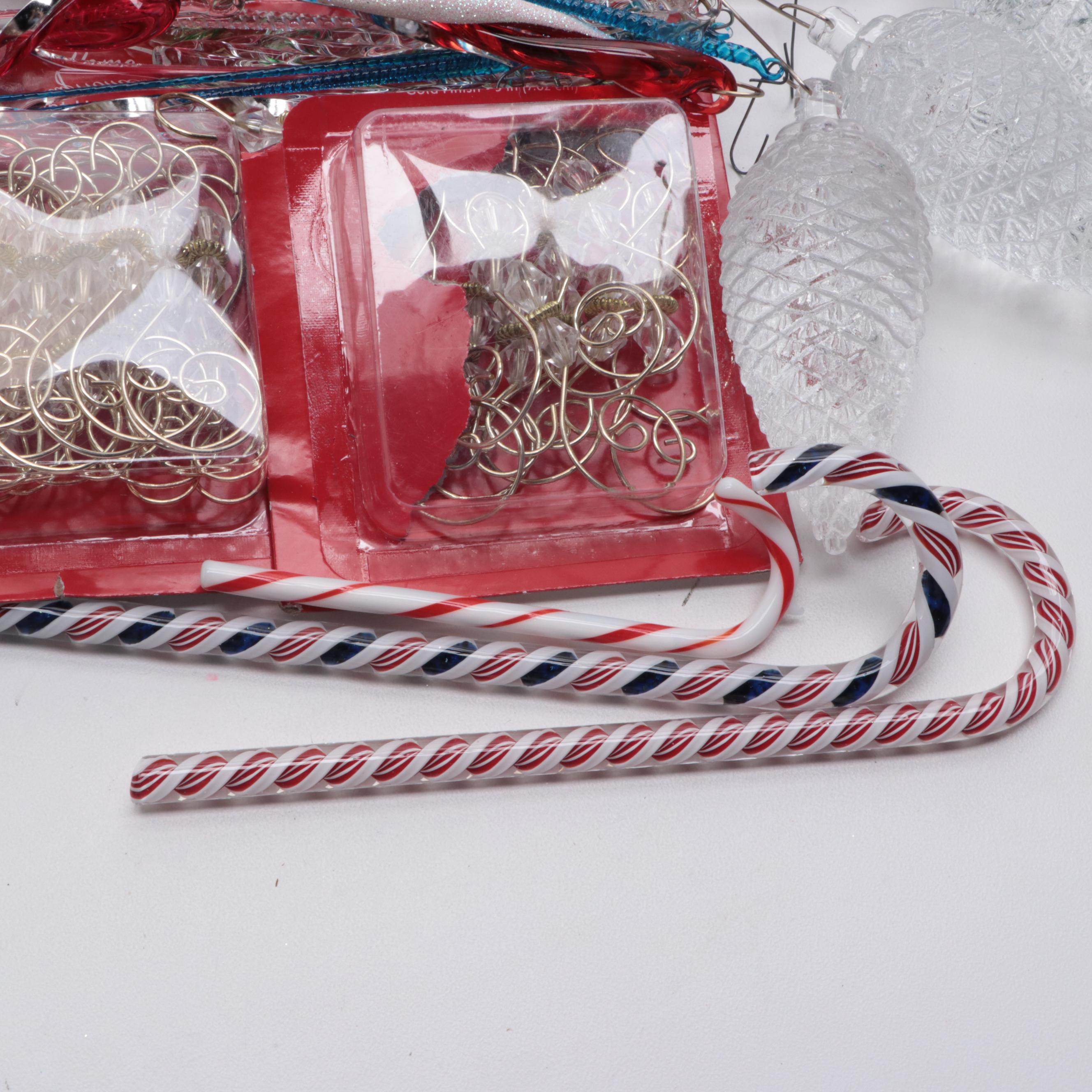 Shiny Brite Glass Pine Cones and Assorted Ornament Collection