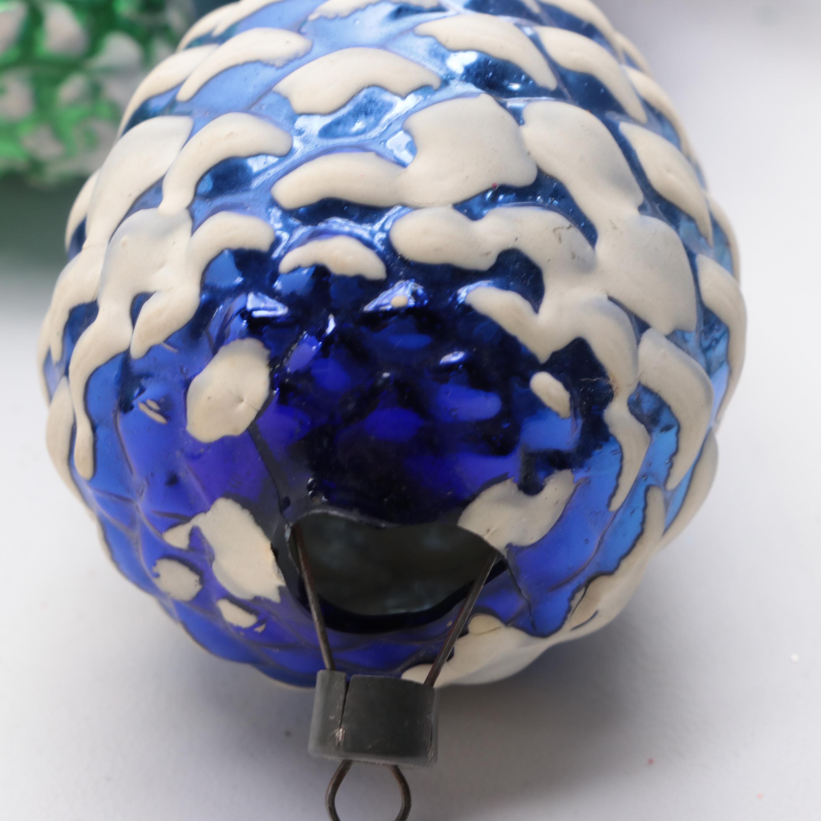 Shiny Brite Glass Pine Cones and Assorted Ornament Collection