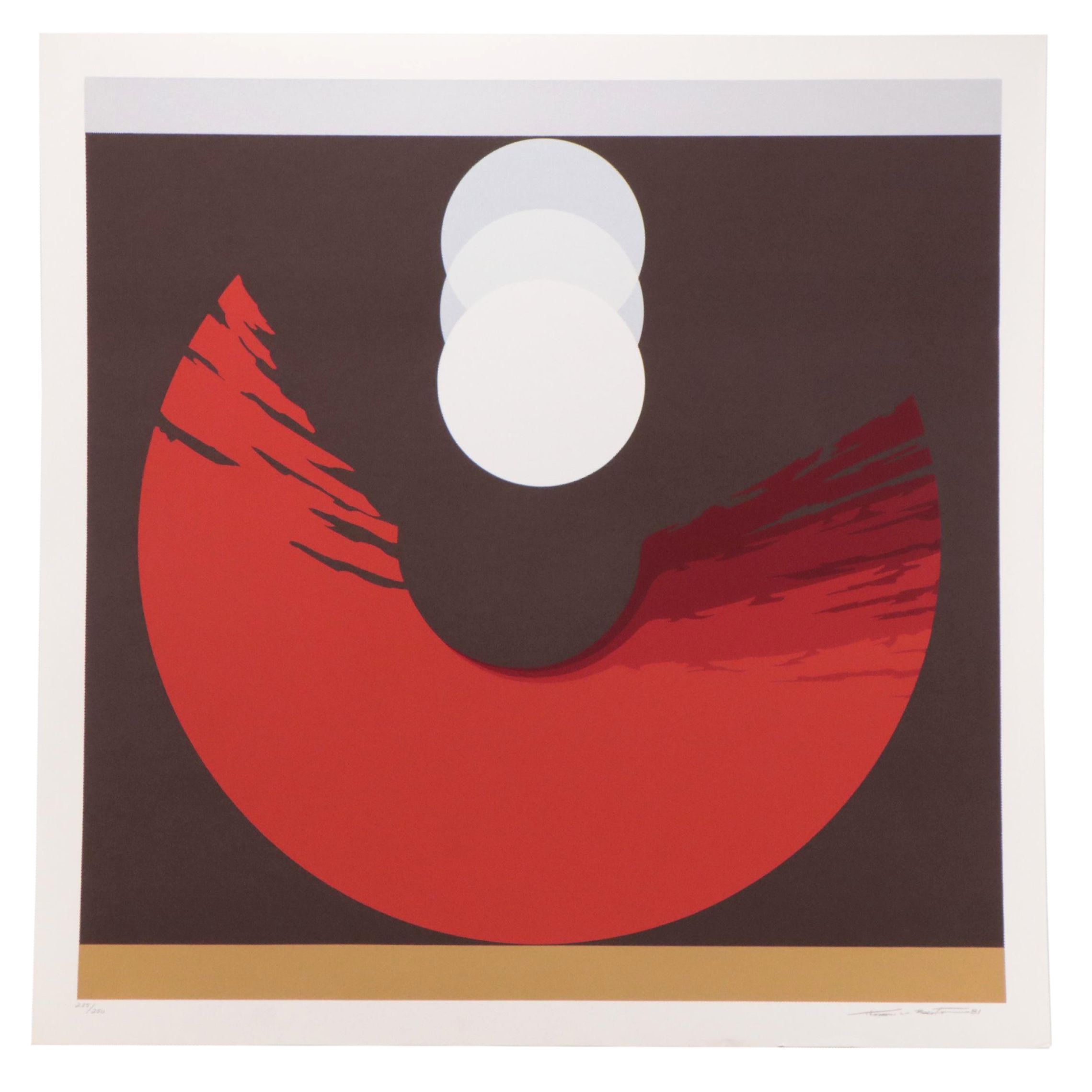 Thomas Whelan Benton Serigraph "Evolution Series – Red," 1981