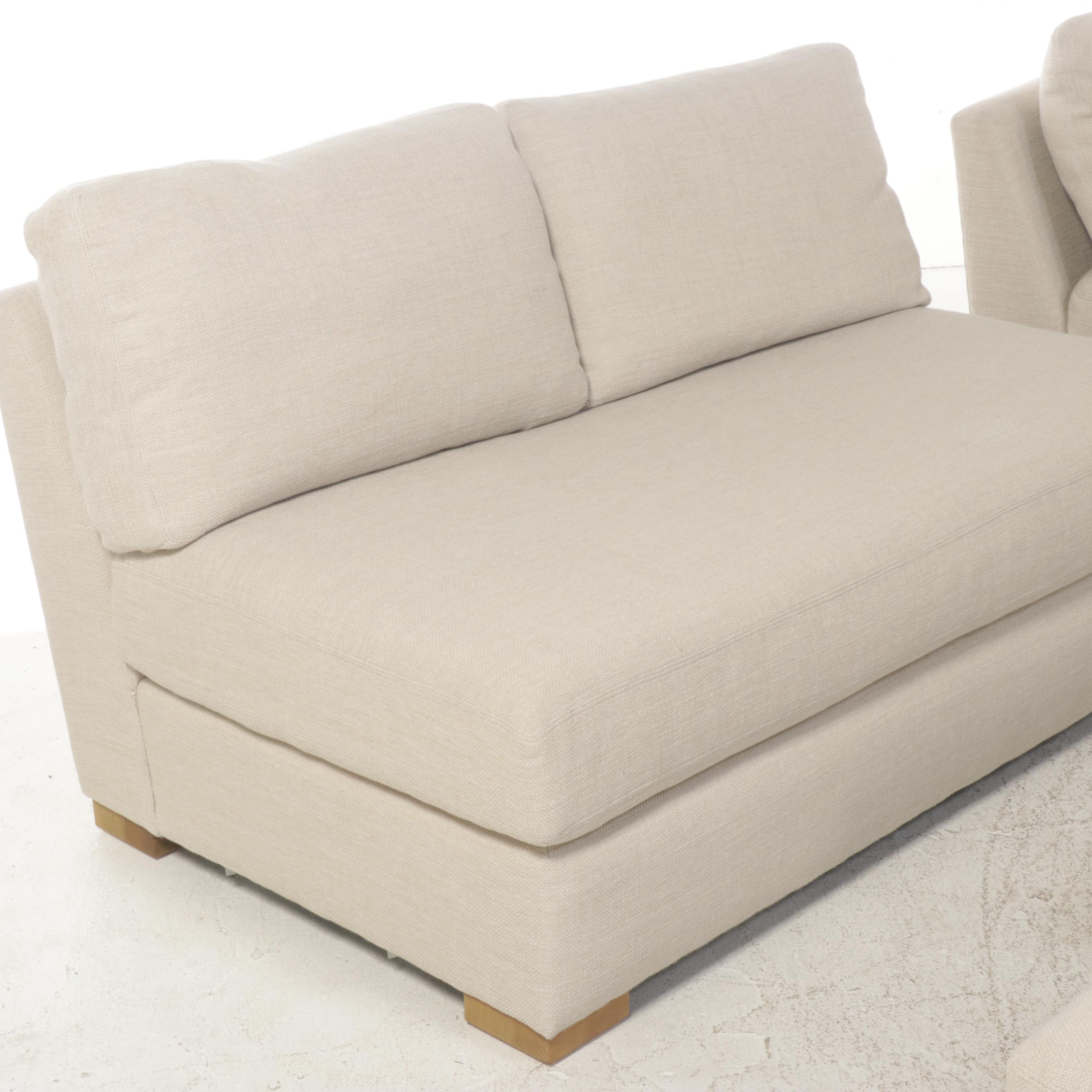 Restoration Hardware ThreePiece Upholstered Suite with Sofas and Chaise EBTH