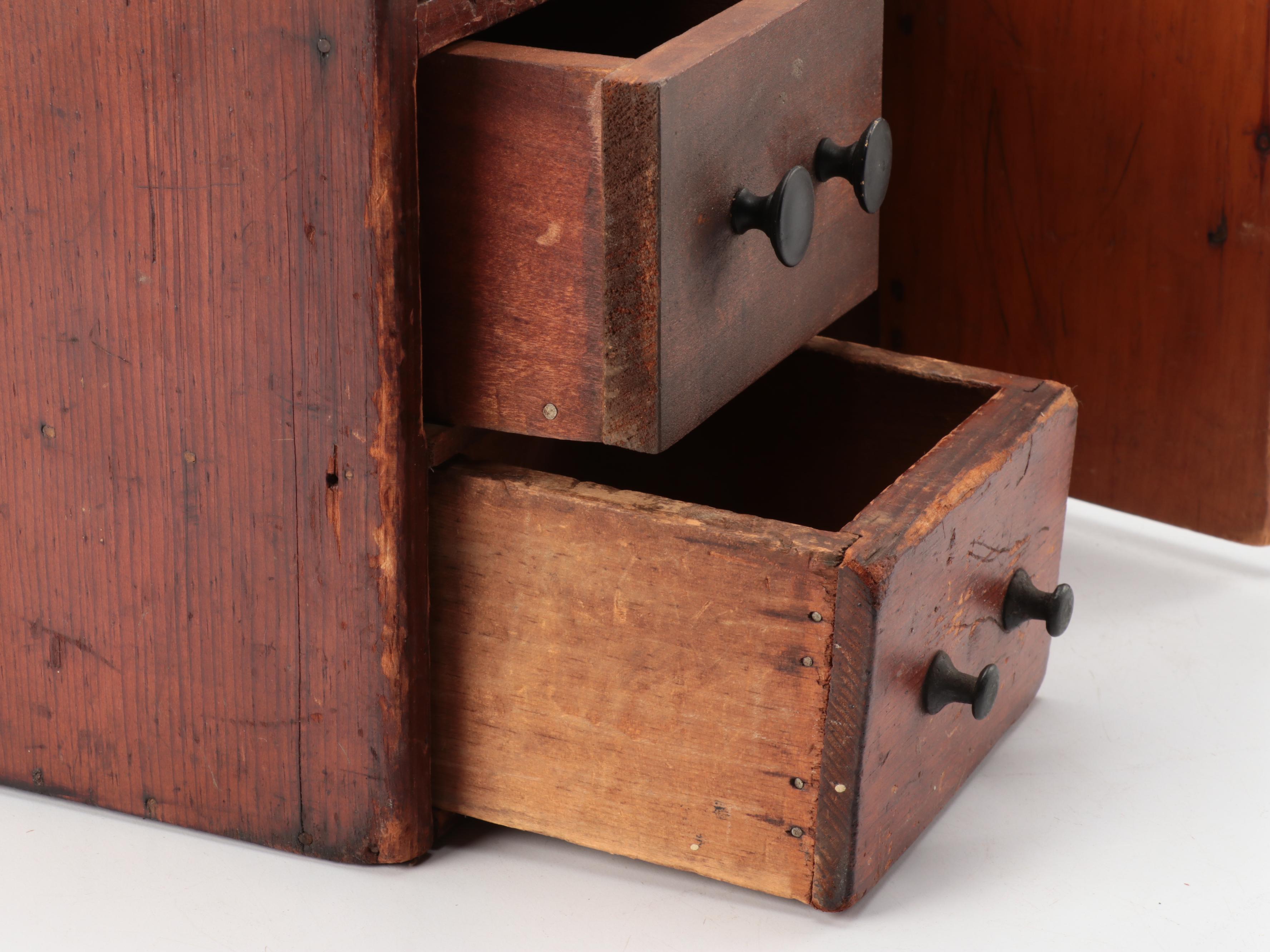 Victorian Tabletop Cabinet with Arched Top and Other Miniature Dressing Table