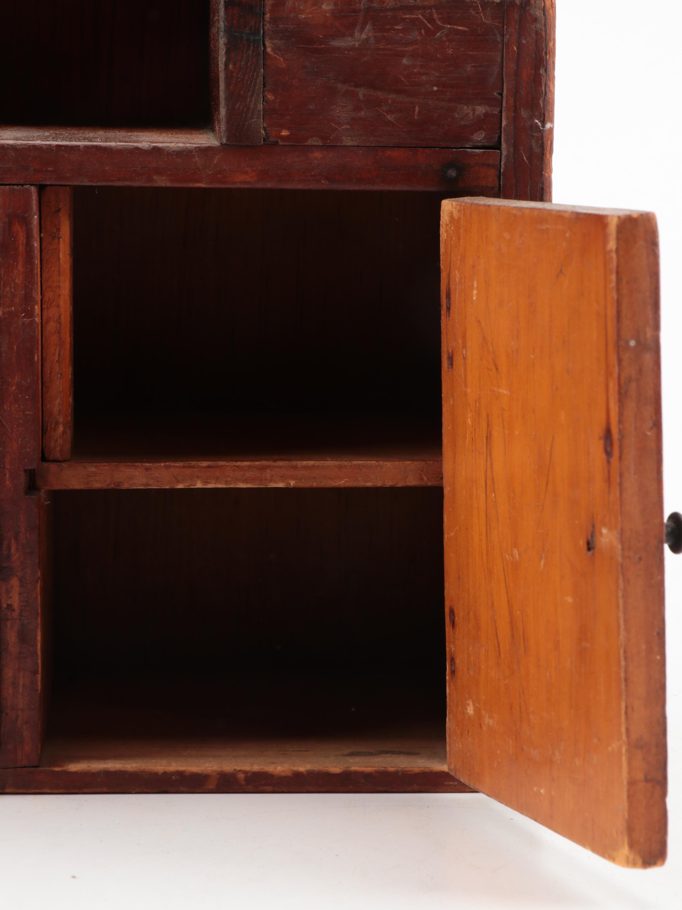 Victorian Tabletop Cabinet with Arched Top and Other Miniature Dressing Table