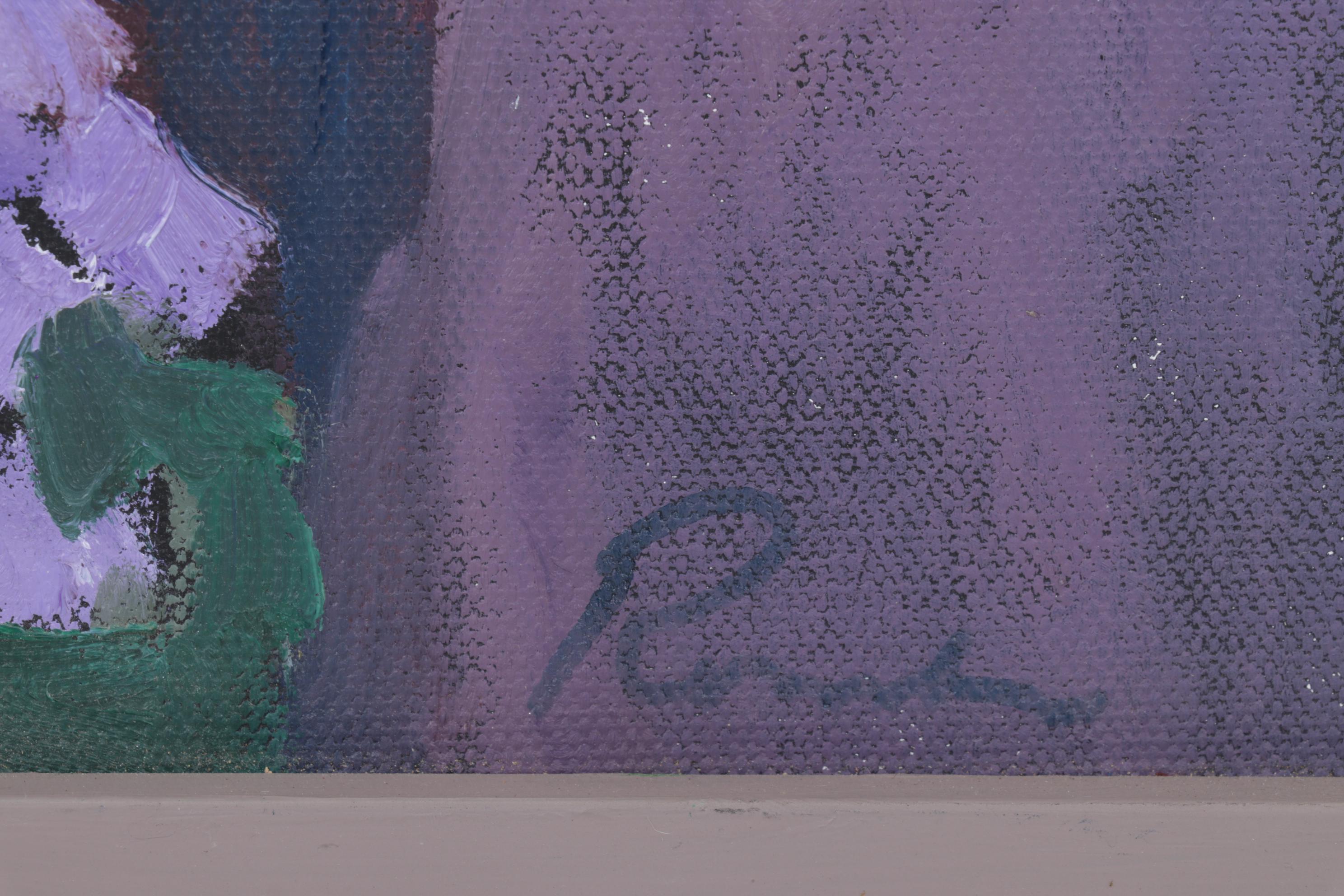 Impressionist Style Oil Painting of Portrait of Woman Sitting at Table