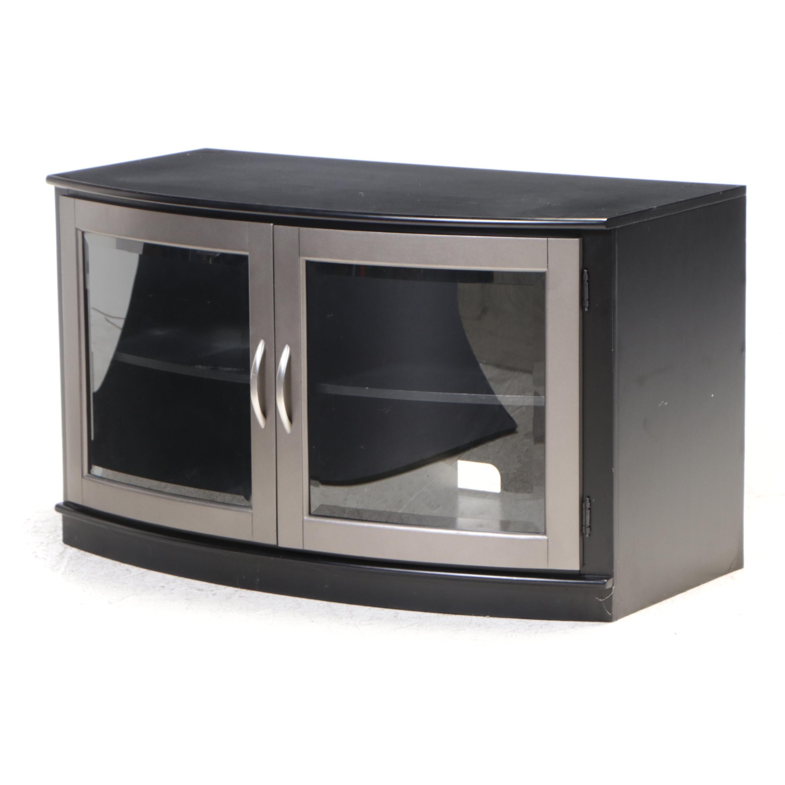 Contemporary Black and Grey Wooden Media Console