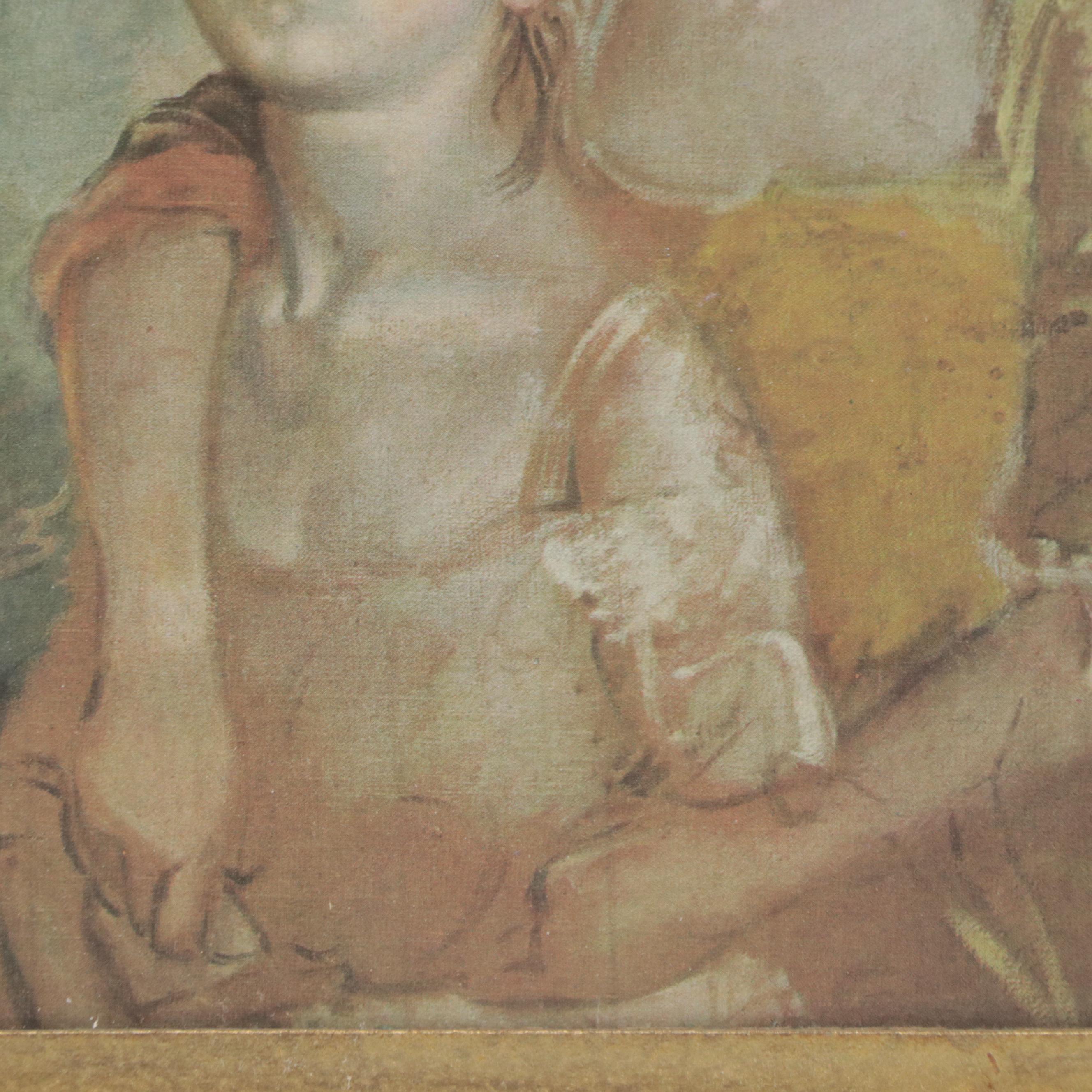 Offset Lithograph After Thomas Gainsborough "The Painter's Daughter with a Cat"