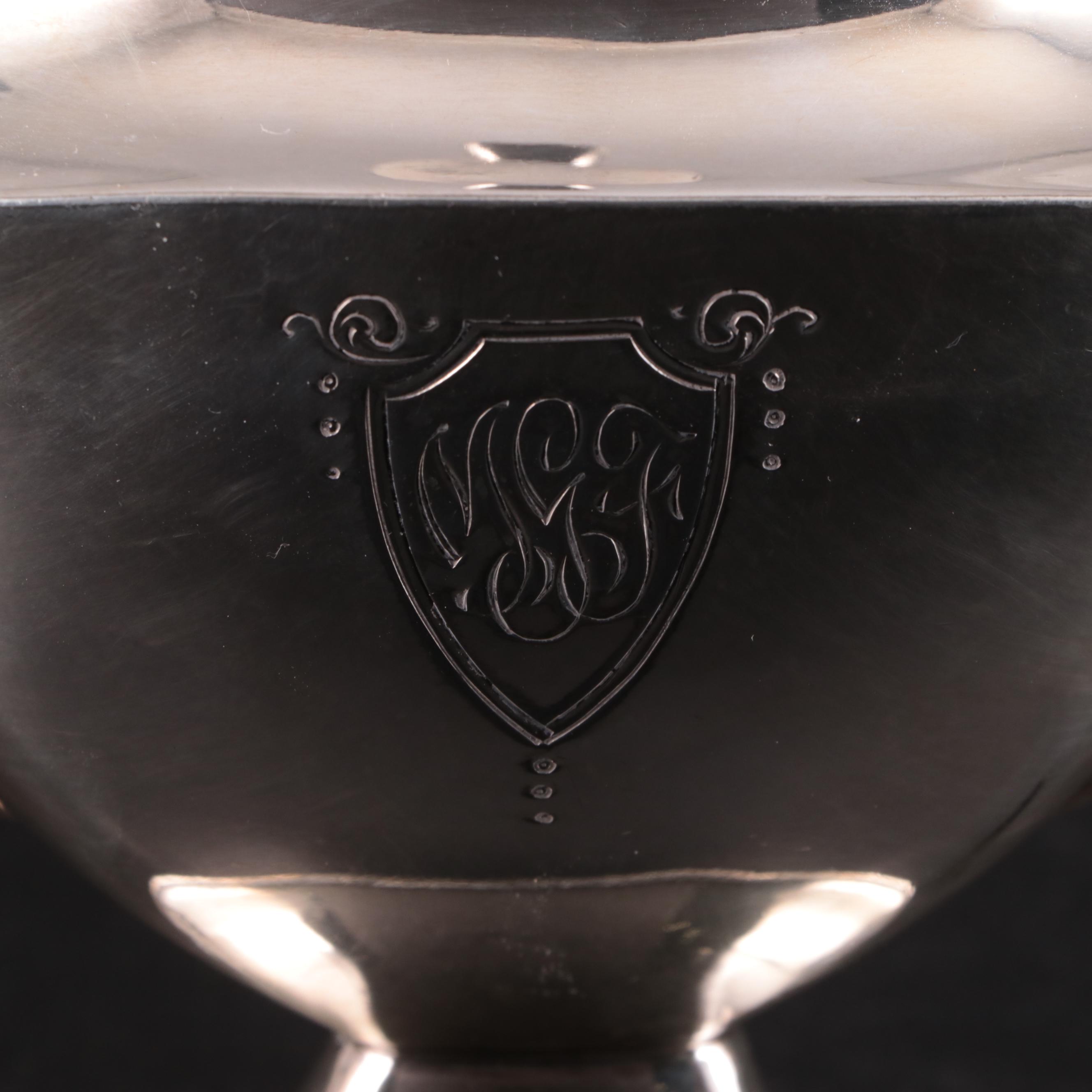 Wallace Bros. Silver Co. Neoclassical Style Silver Plate Tea Set and Other Tray