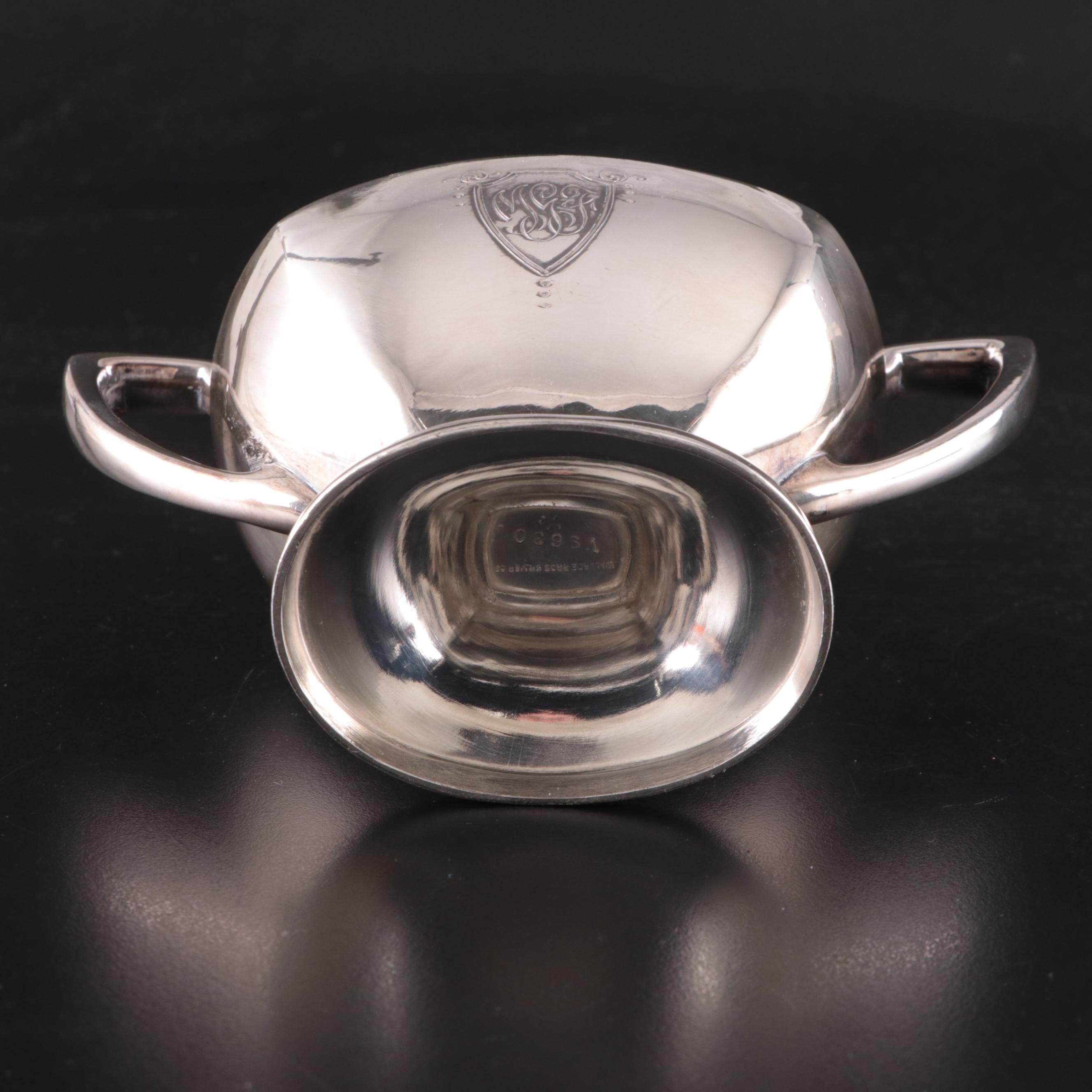 Wallace Bros. Silver Co. Neoclassical Style Silver Plate Tea Set and Other Tray