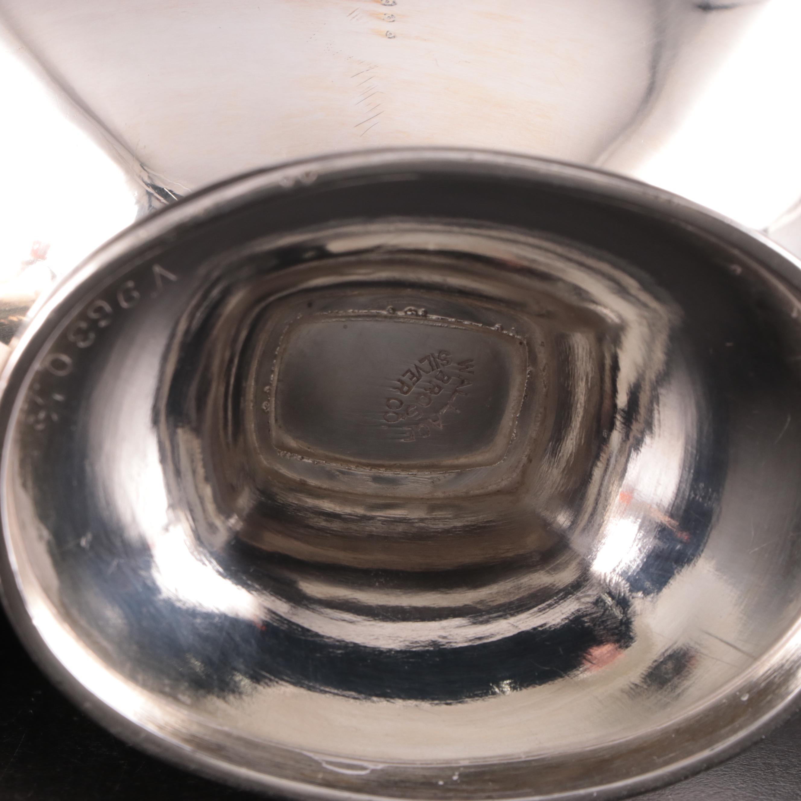 Wallace Bros. Silver Co. Neoclassical Style Silver Plate Tea Set and Other Tray