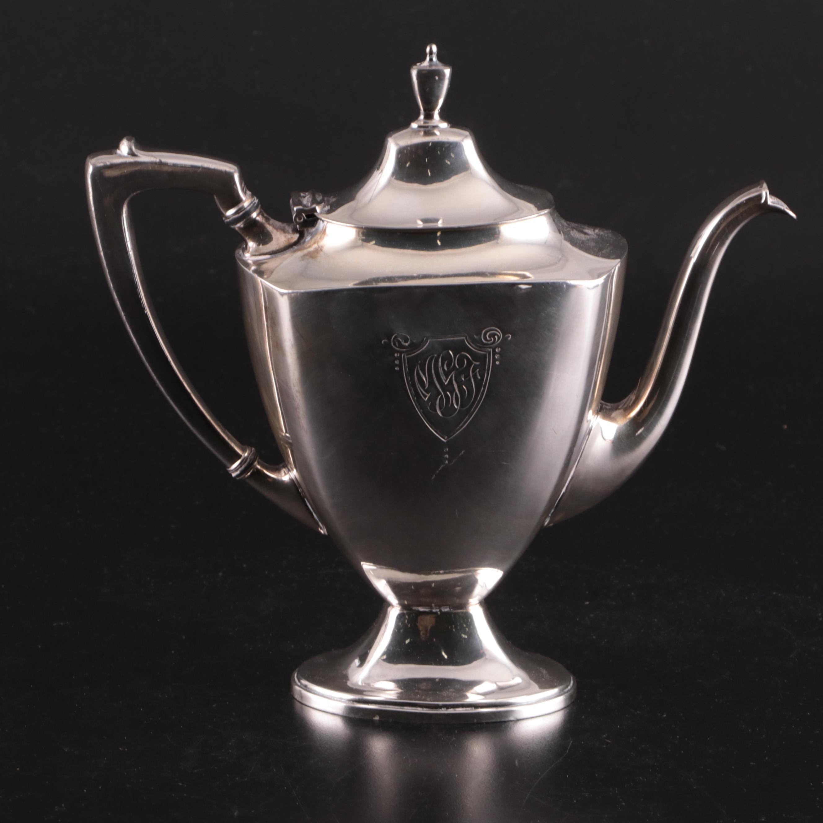 Wallace Bros. Silver Co. Neoclassical Style Silver Plate Tea Set and