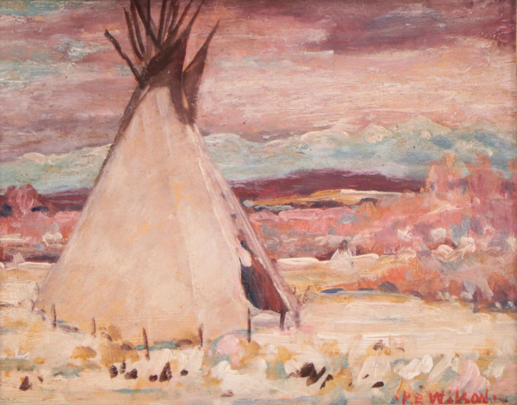 Paul B. Wilson Landscape Oil Painting "Spring Camp," 1978