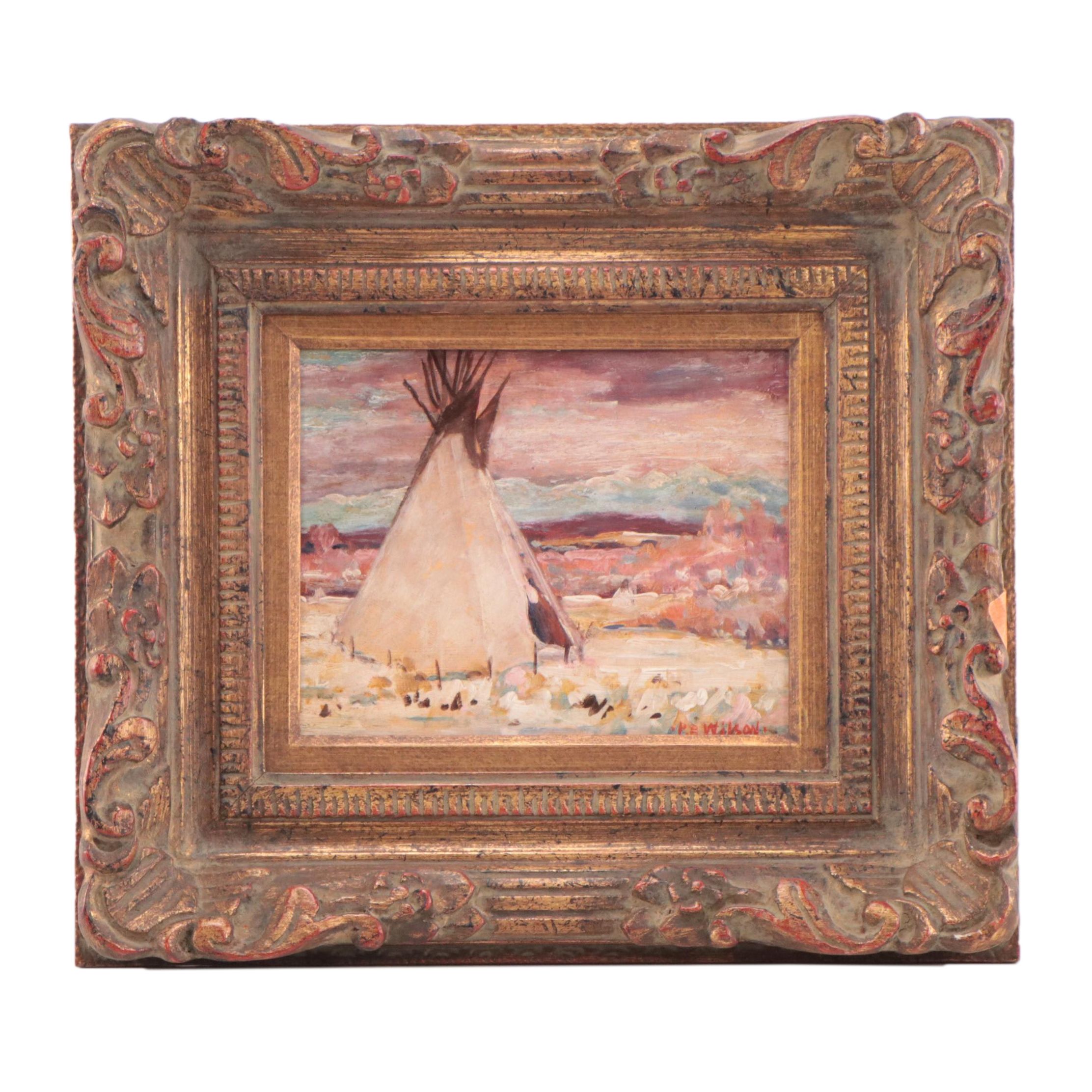 Paul B. Wilson Landscape Oil Painting "Spring Camp," 1978