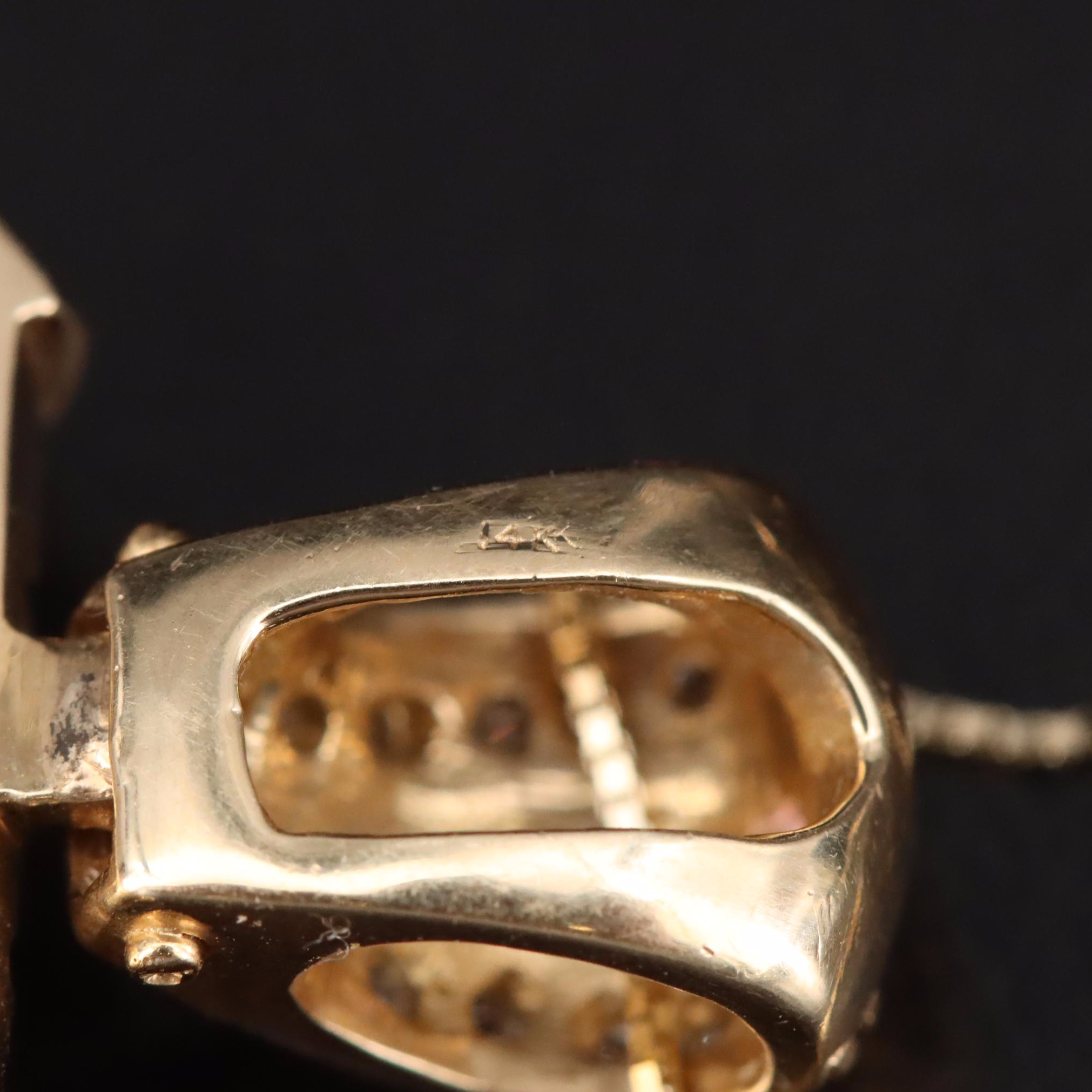 14K Kunzite, Sapphire and Diamond Pendant Necklace