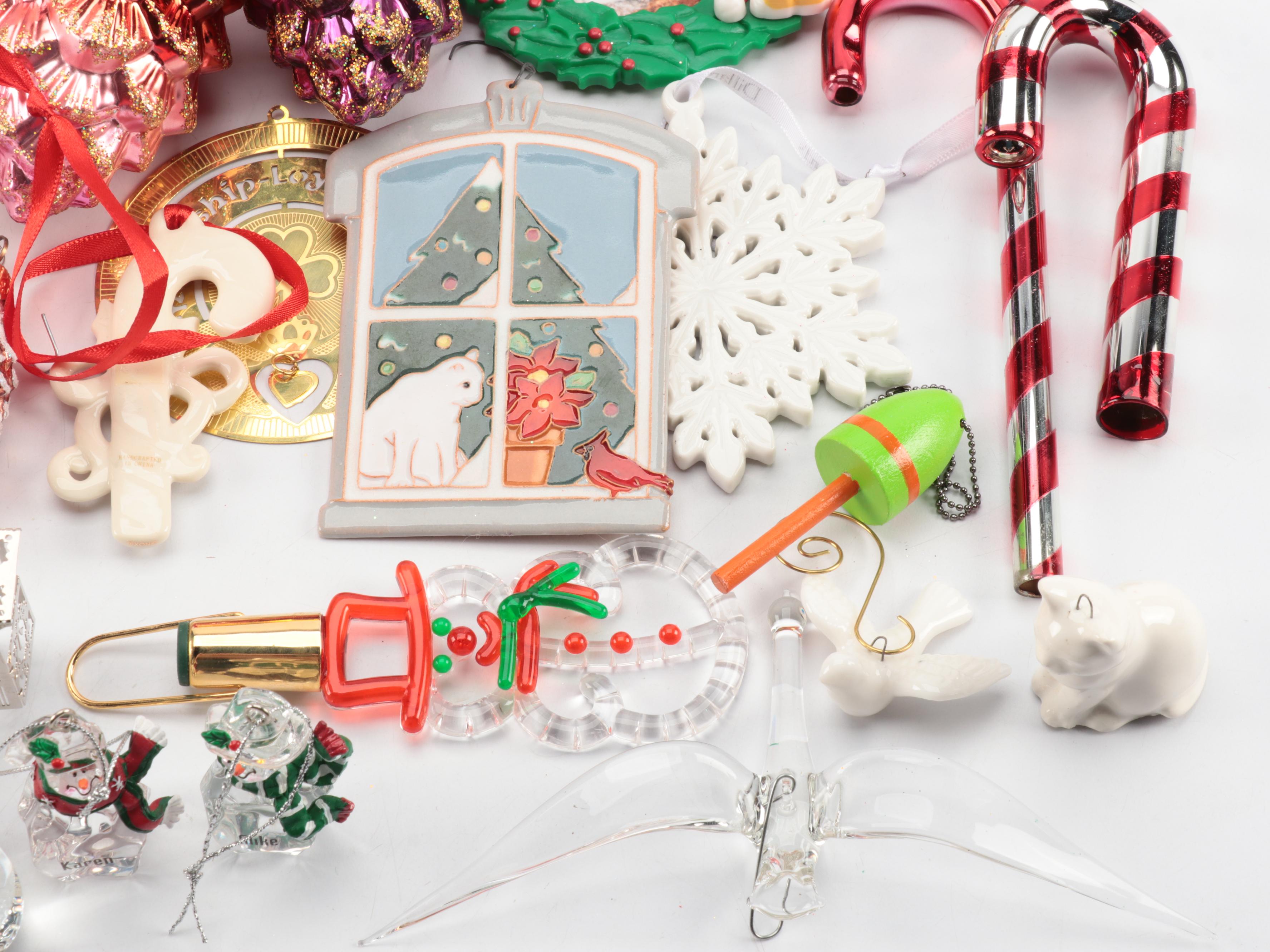 Golden Glass Star Tree Topper with Ornament Collection