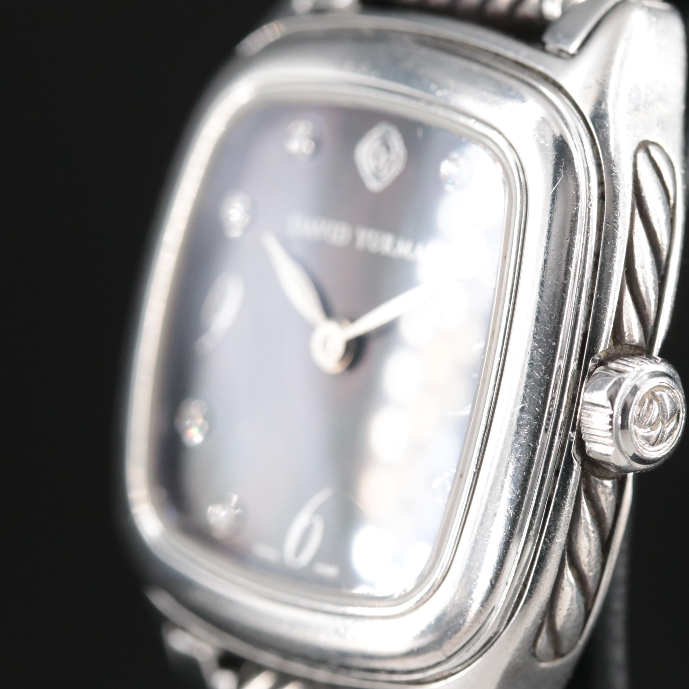 David Yurman Thoroughbred Diamond Dial Stainless Steel Watch
