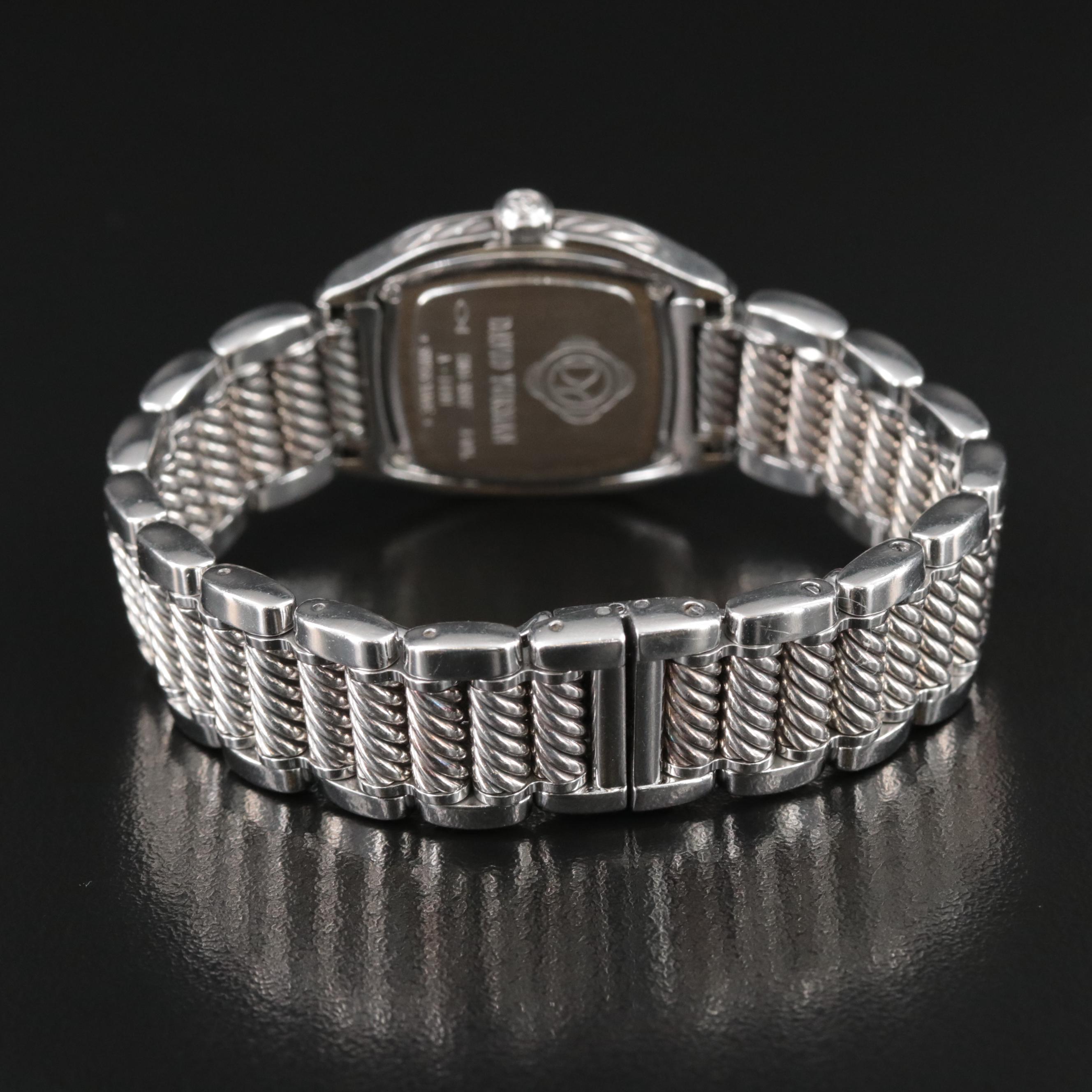 David Yurman Thoroughbred Diamond Dial Stainless Steel Watch