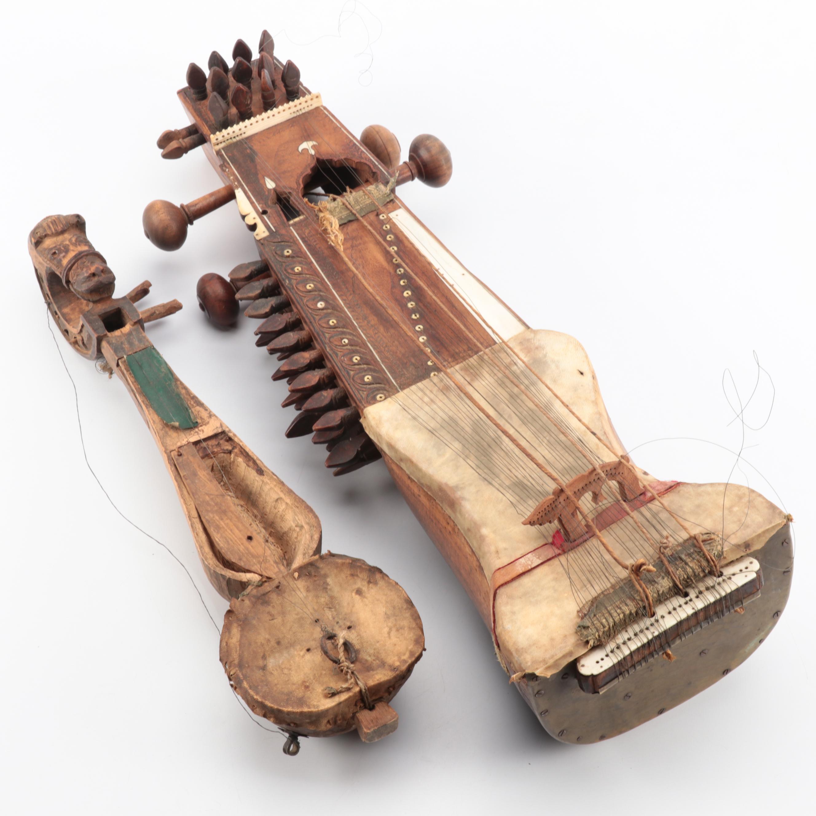 Hand-Crafted Wooden Sarangi and Tungna