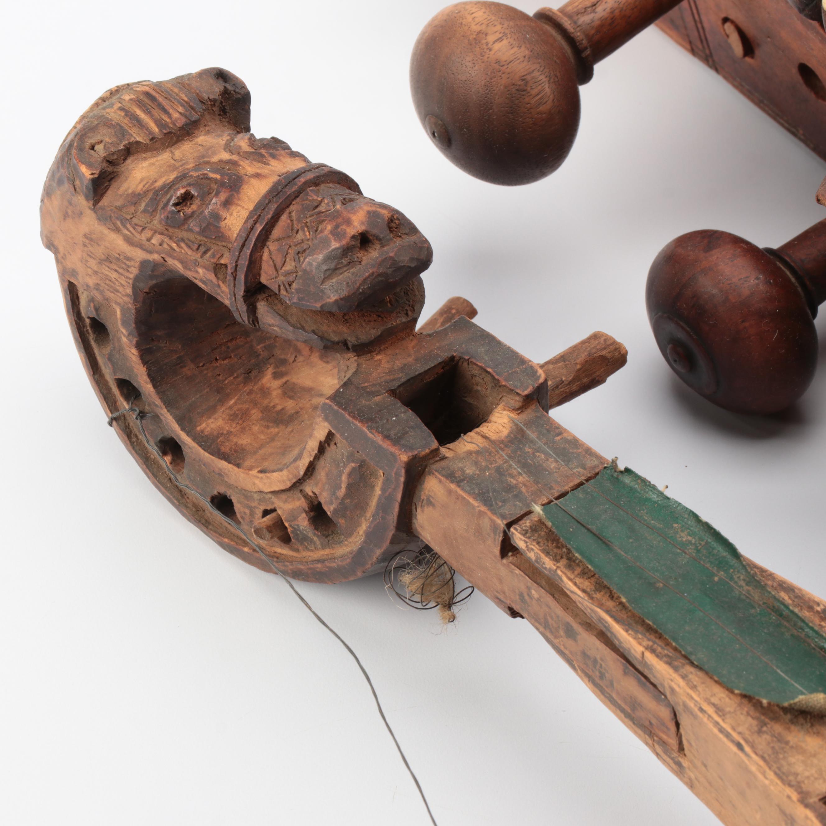 Hand-Crafted Wooden Sarangi and Tungna