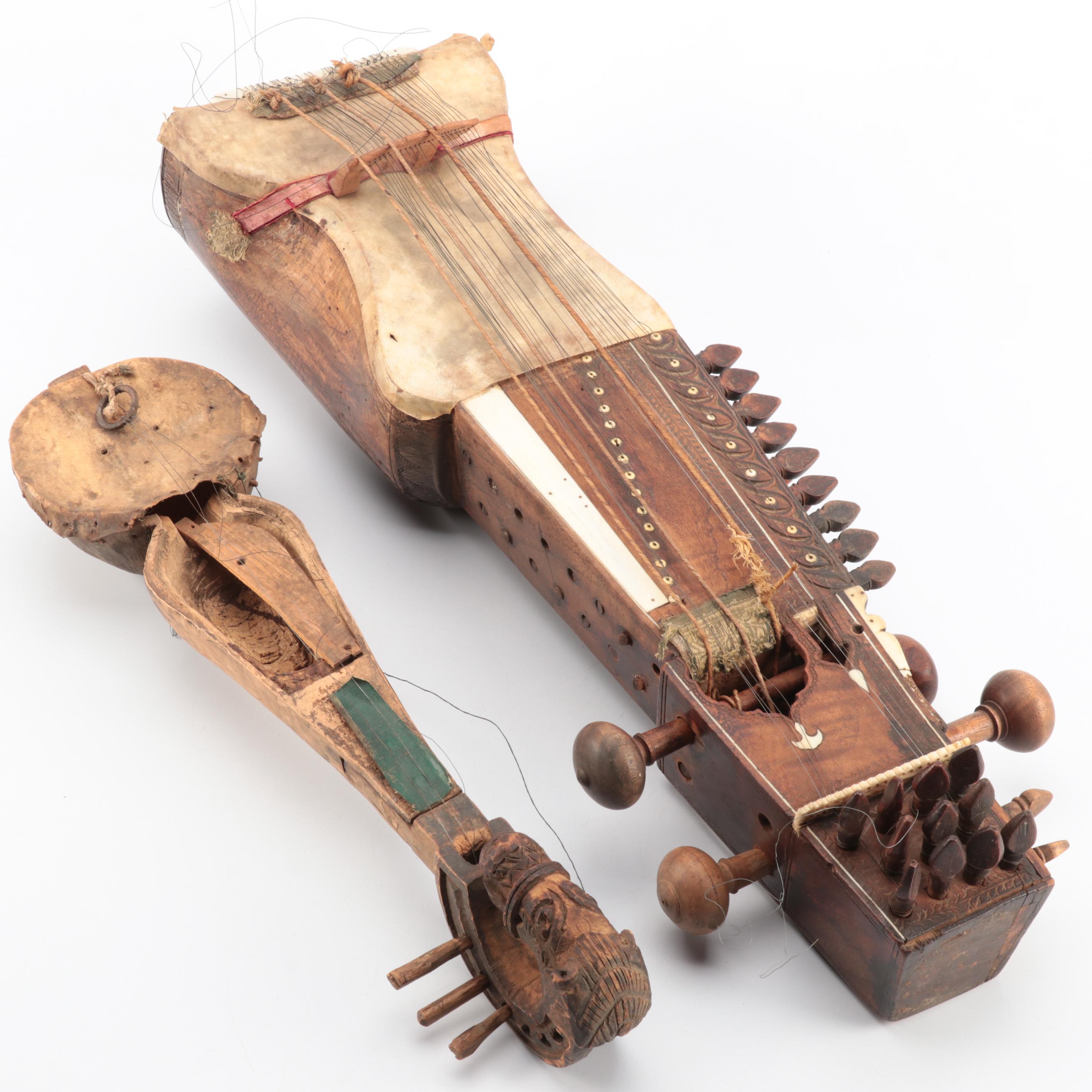 Hand-Crafted Wooden Sarangi and Tungna