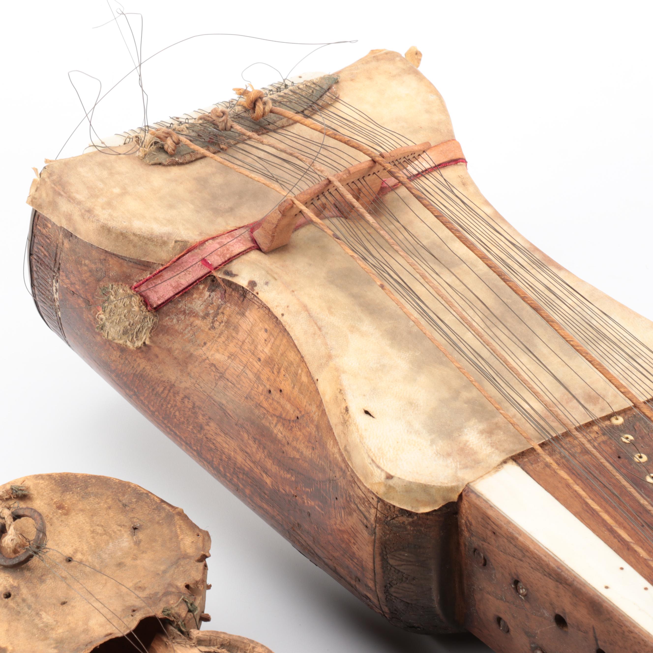 Hand-Crafted Wooden Sarangi and Tungna