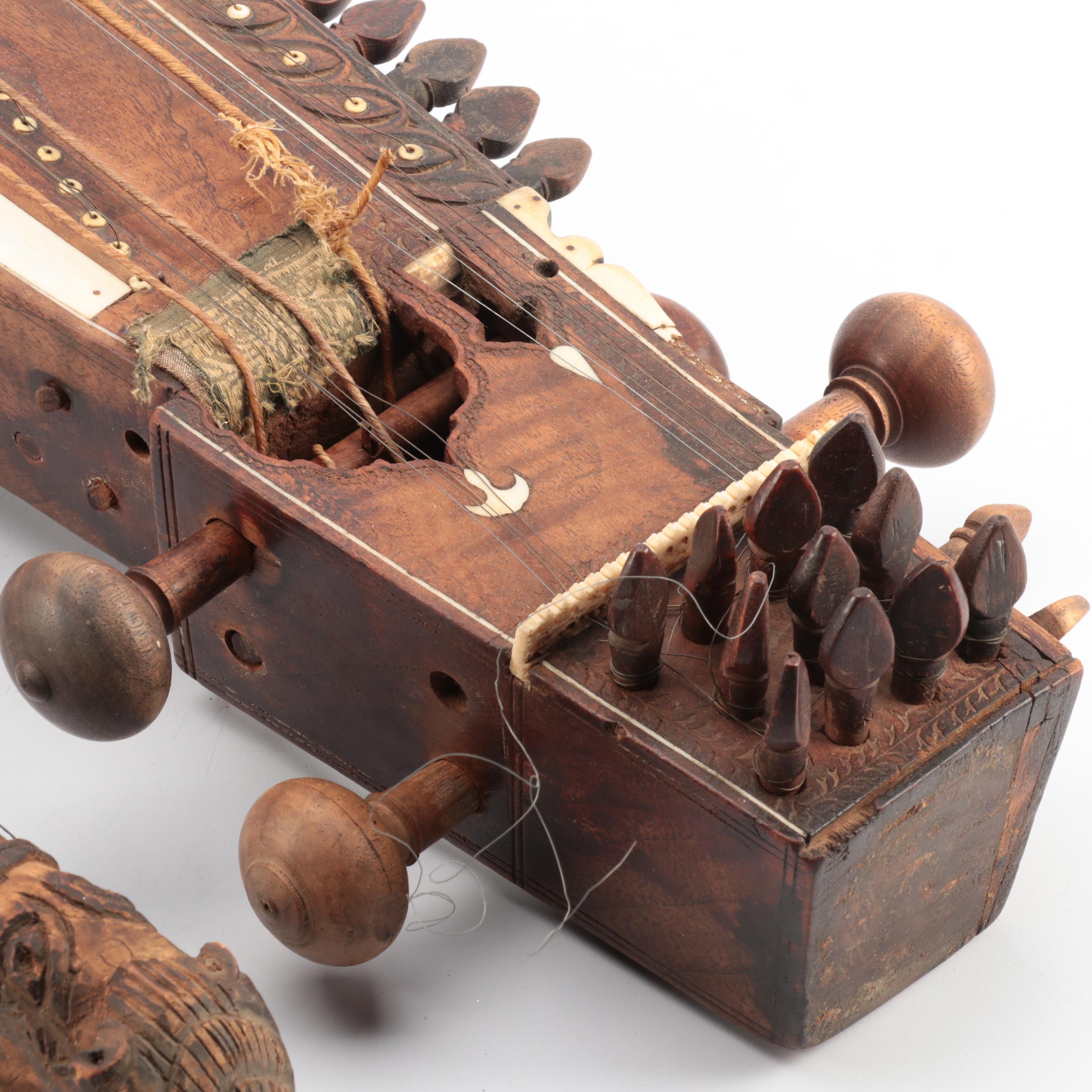 Hand-Crafted Wooden Sarangi and Tungna