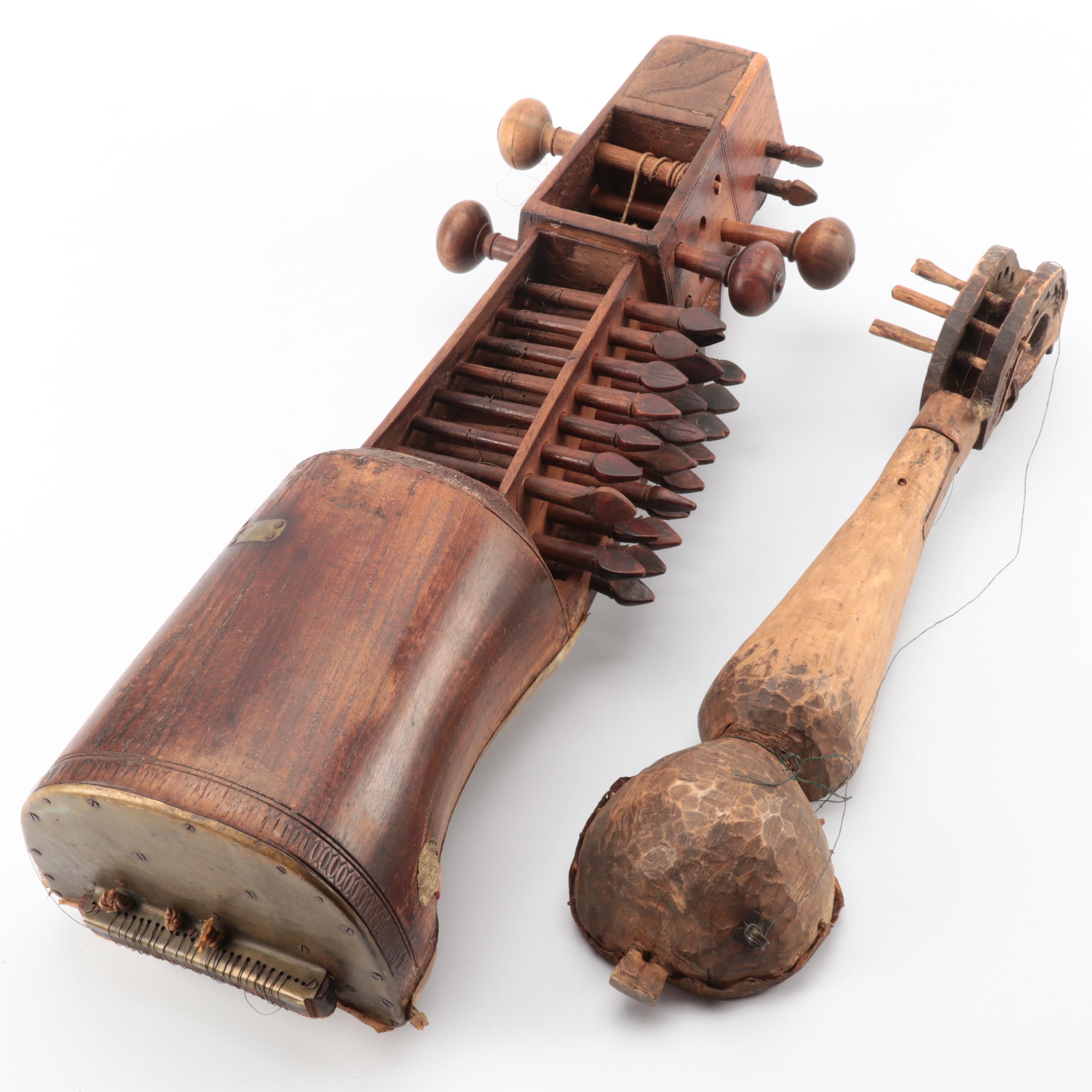 Hand-Crafted Wooden Sarangi and Tungna