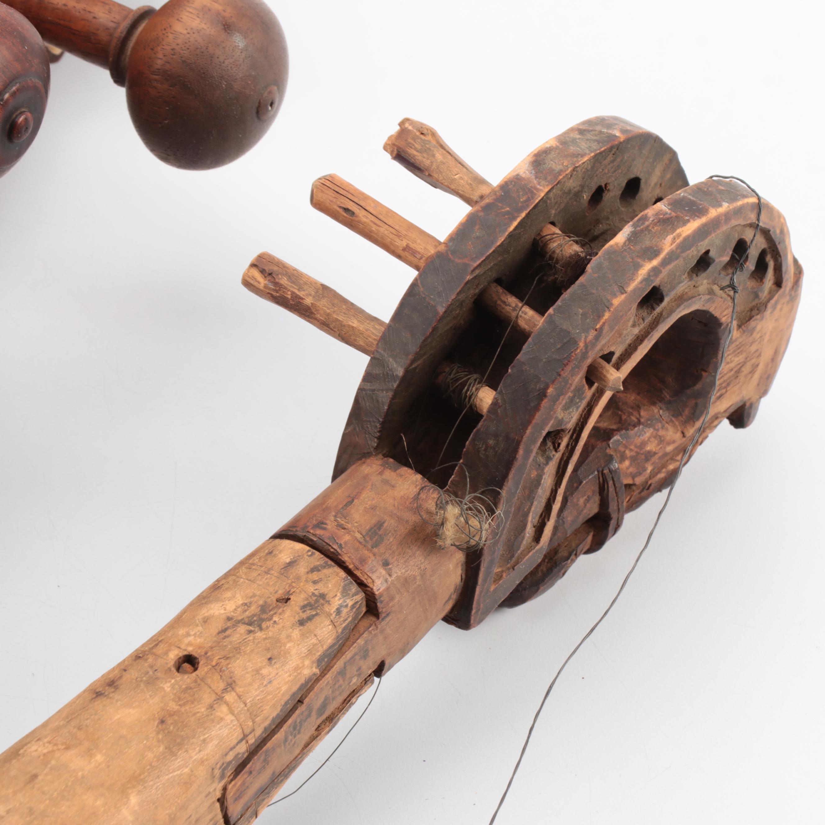 Hand-Crafted Wooden Sarangi and Tungna