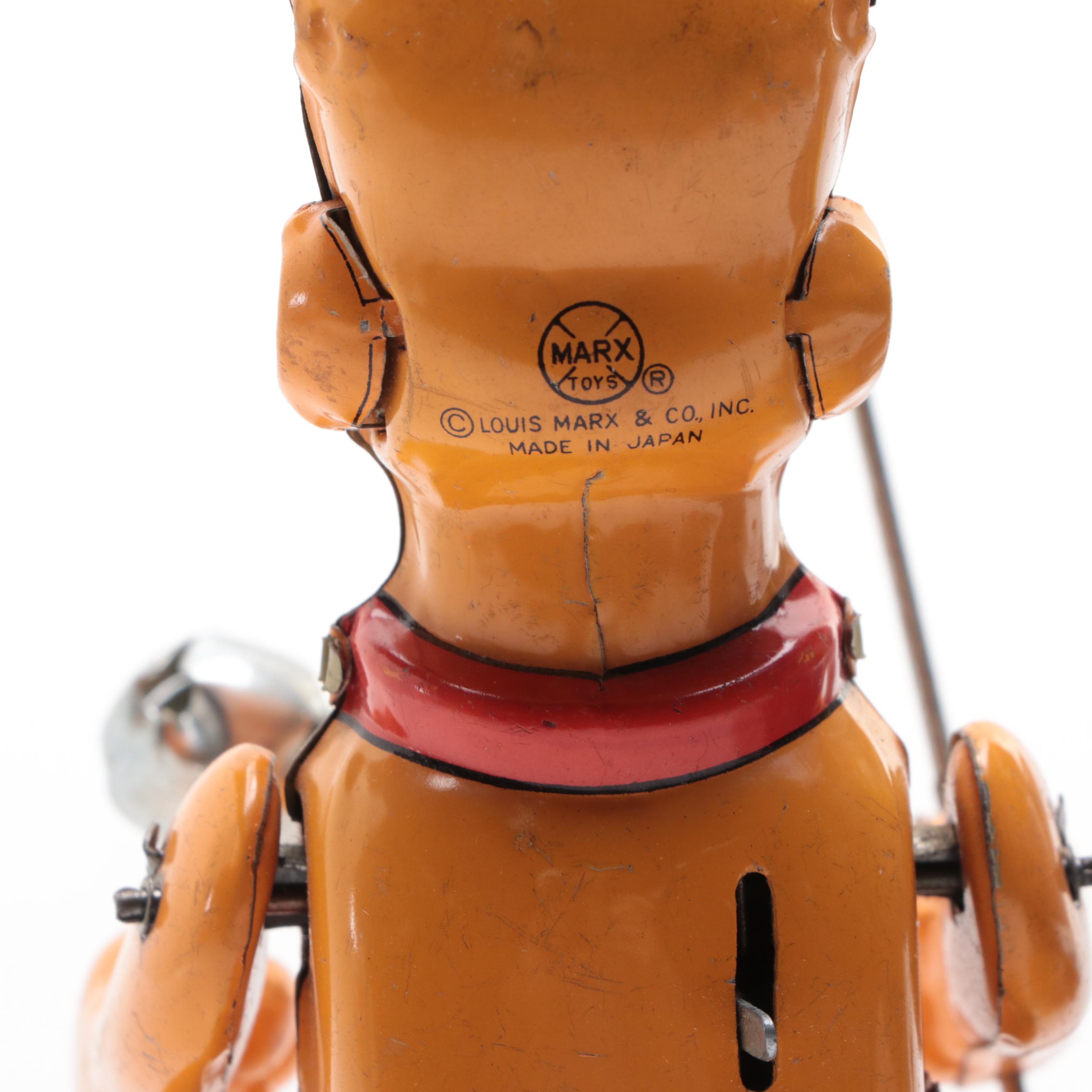 Marx Pluto and Donald Duck Tin Lithograph Wind-Up Toys, Mid to Late 20th Century