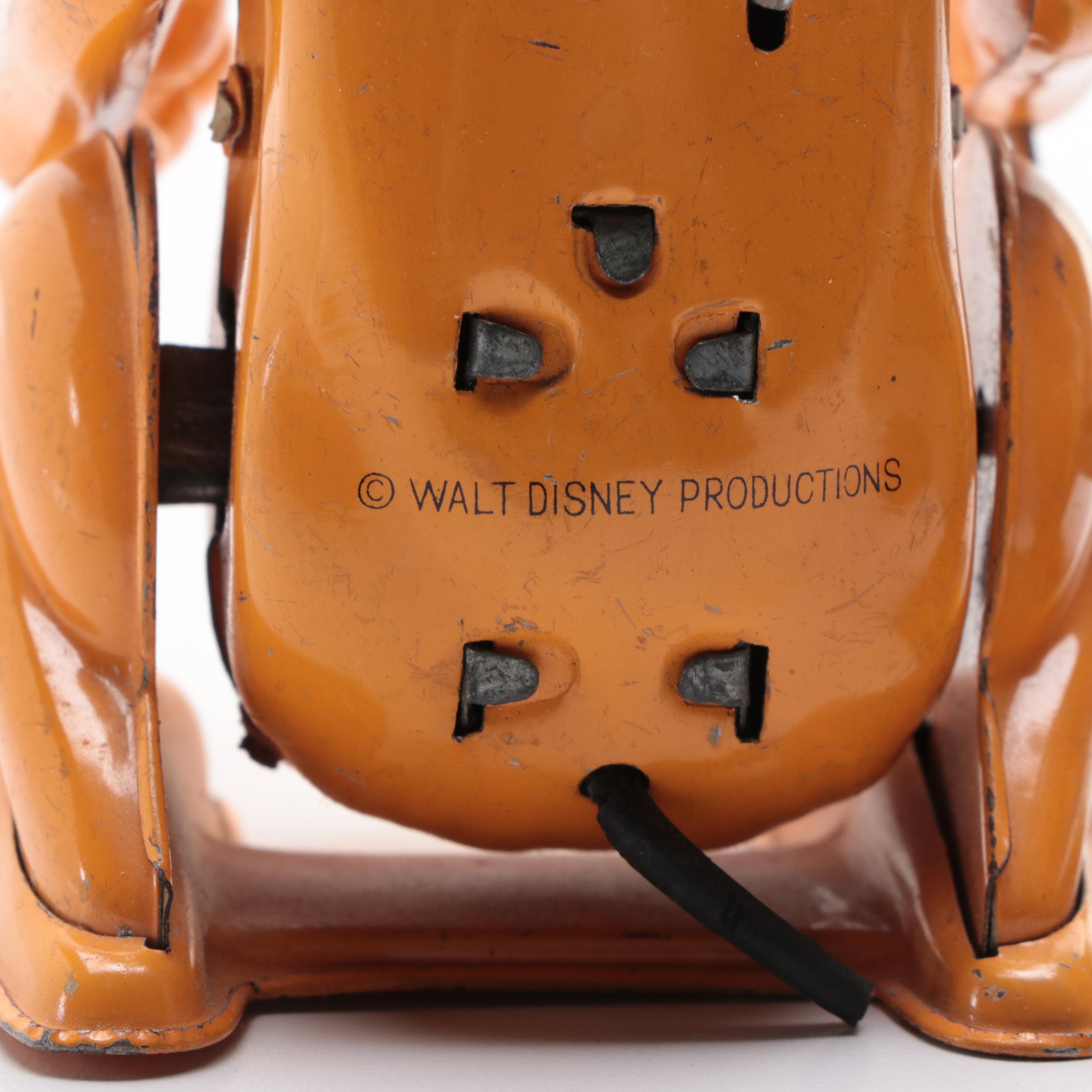 Marx Pluto and Donald Duck Tin Lithograph Wind-Up Toys, Mid to Late 20th Century