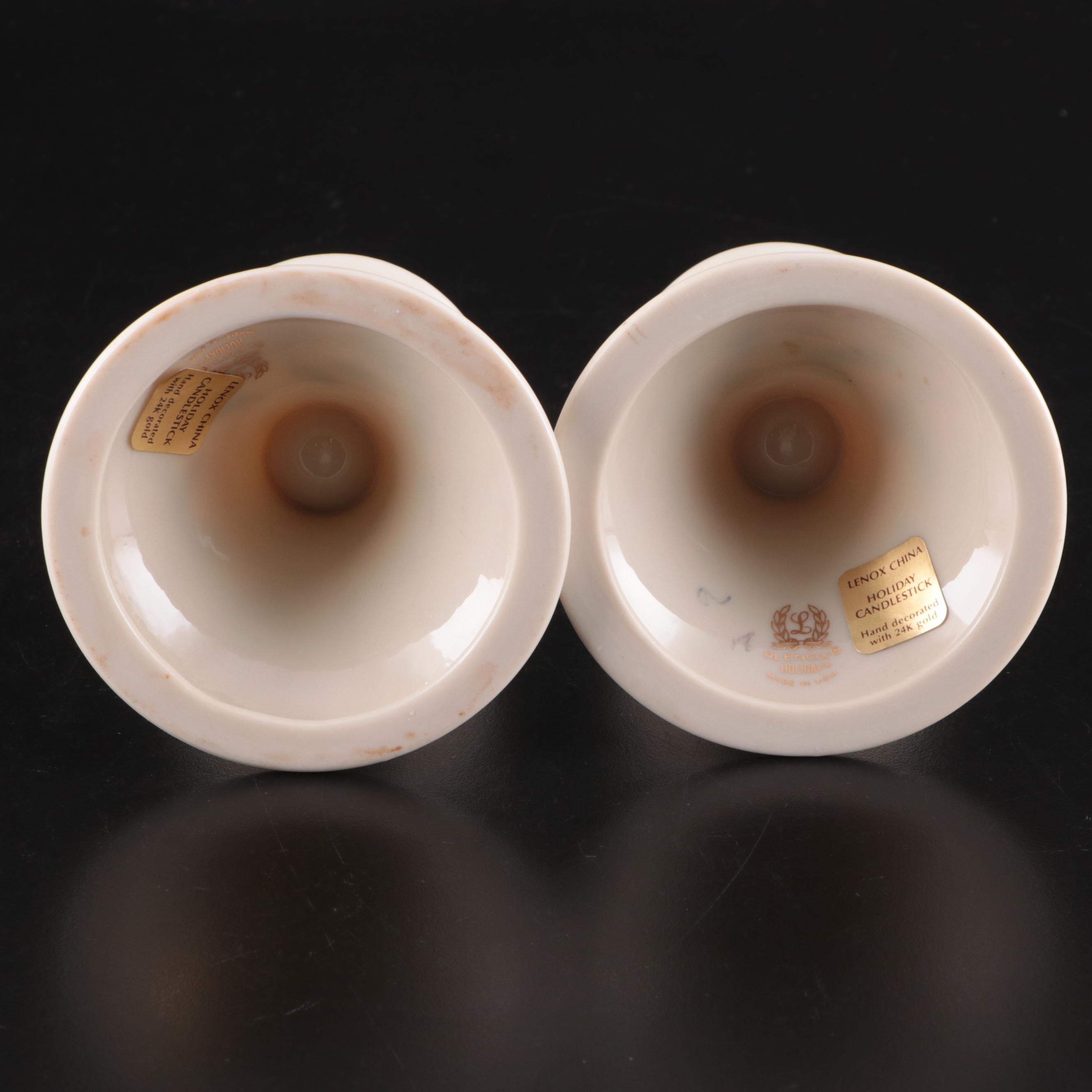 Lenox "Holiday" Bone China Serveware, Candlesticks, and More Table Accessories