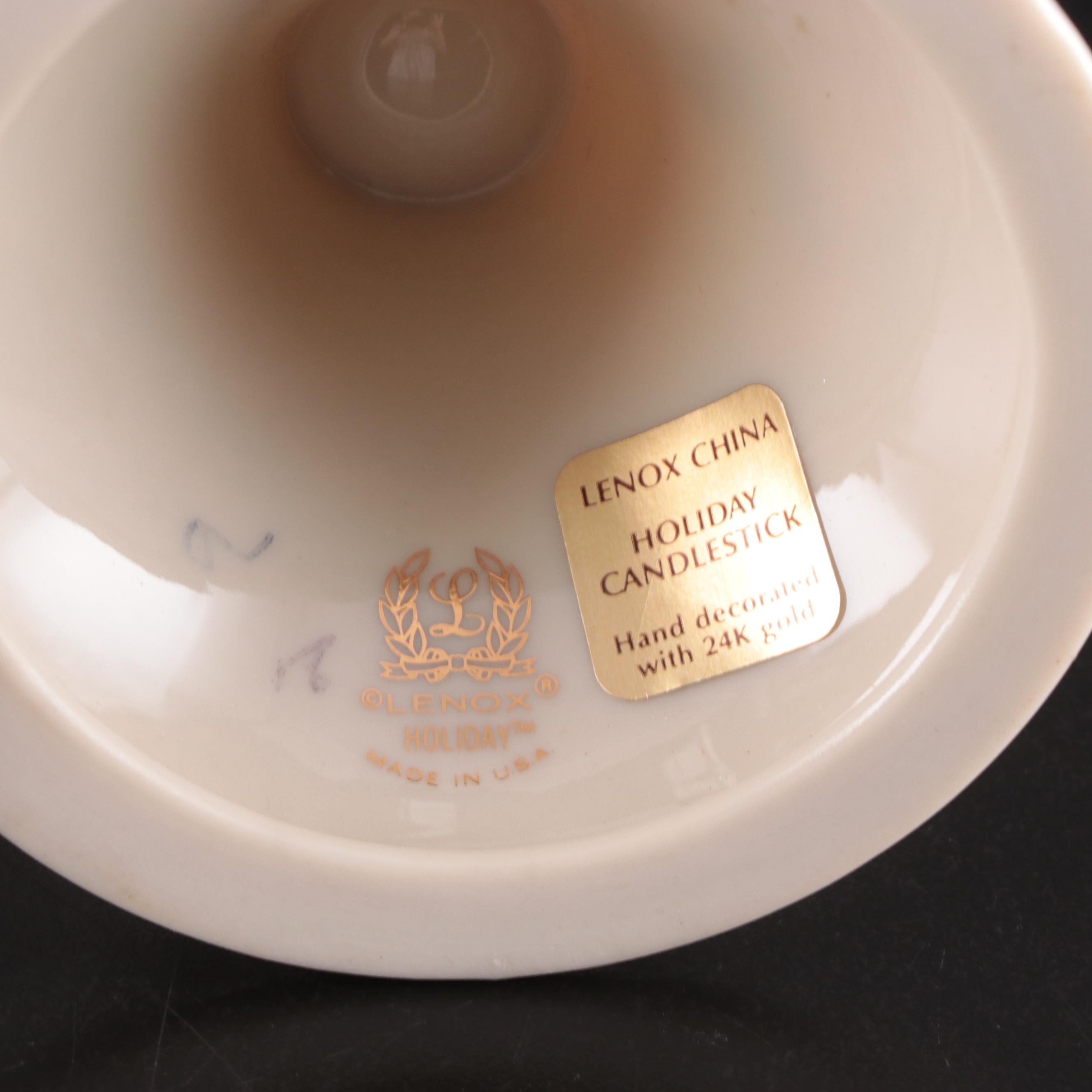 Lenox "Holiday" Bone China Serveware, Candlesticks, and More Table Accessories