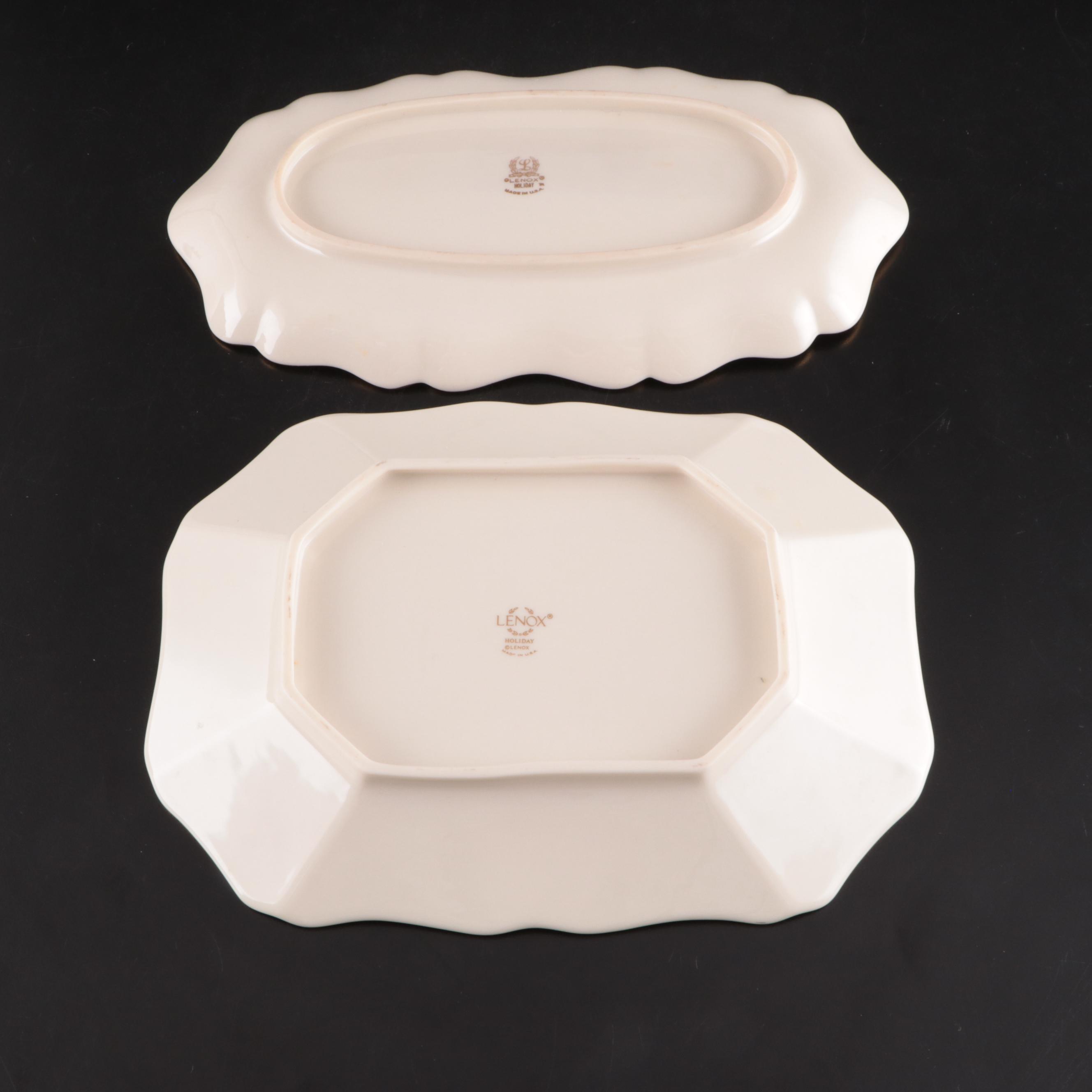 Lenox "Holiday" Bone China Serveware, Candlesticks, and More Table Accessories