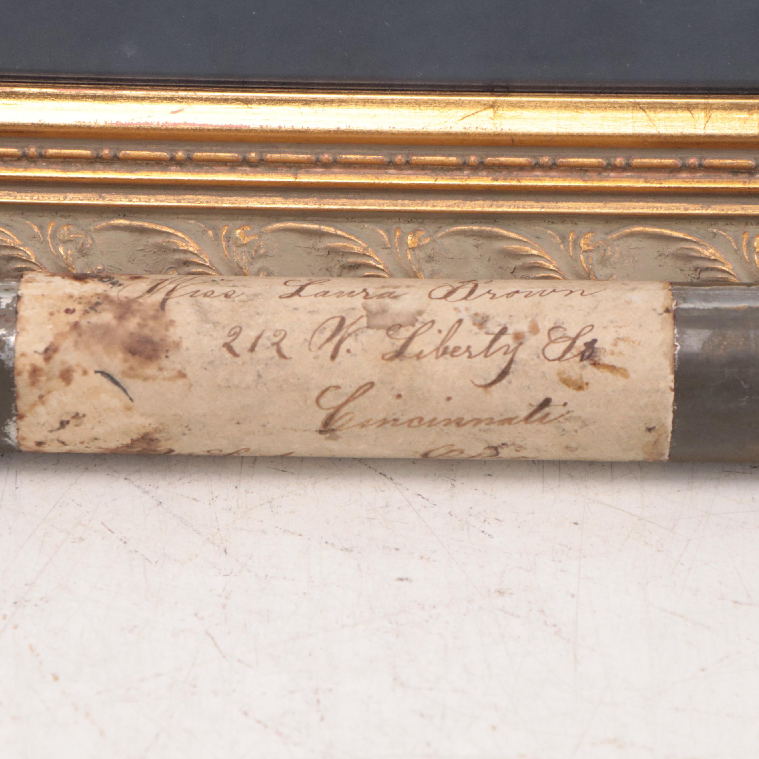 Oil on Silk Portrait of Laura Brown, circa 1903-1905