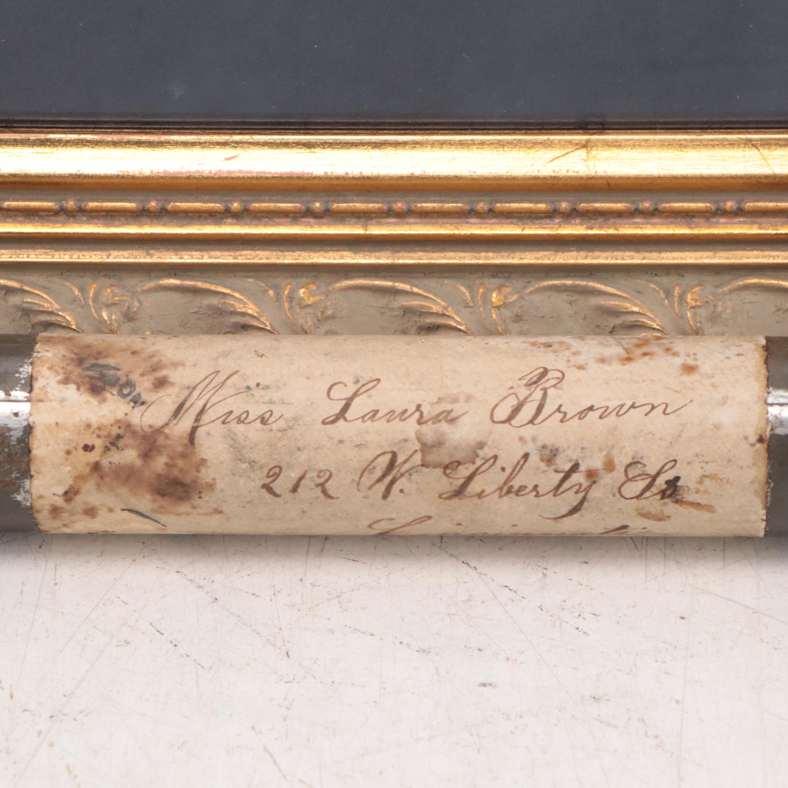 Oil on Silk Portrait of Laura Brown, circa 1903-1905