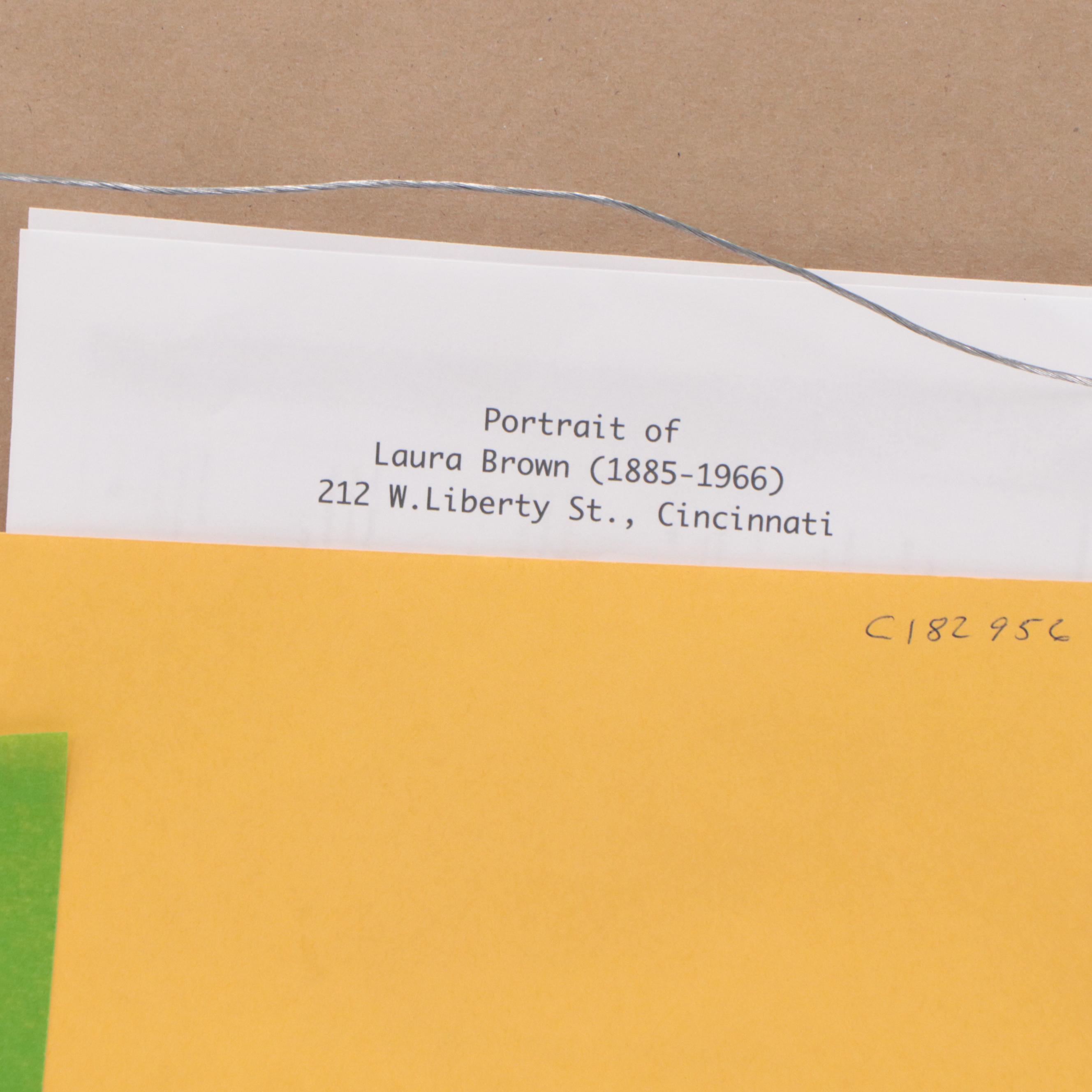 Oil on Silk Portrait of Laura Brown, circa 1903-1905