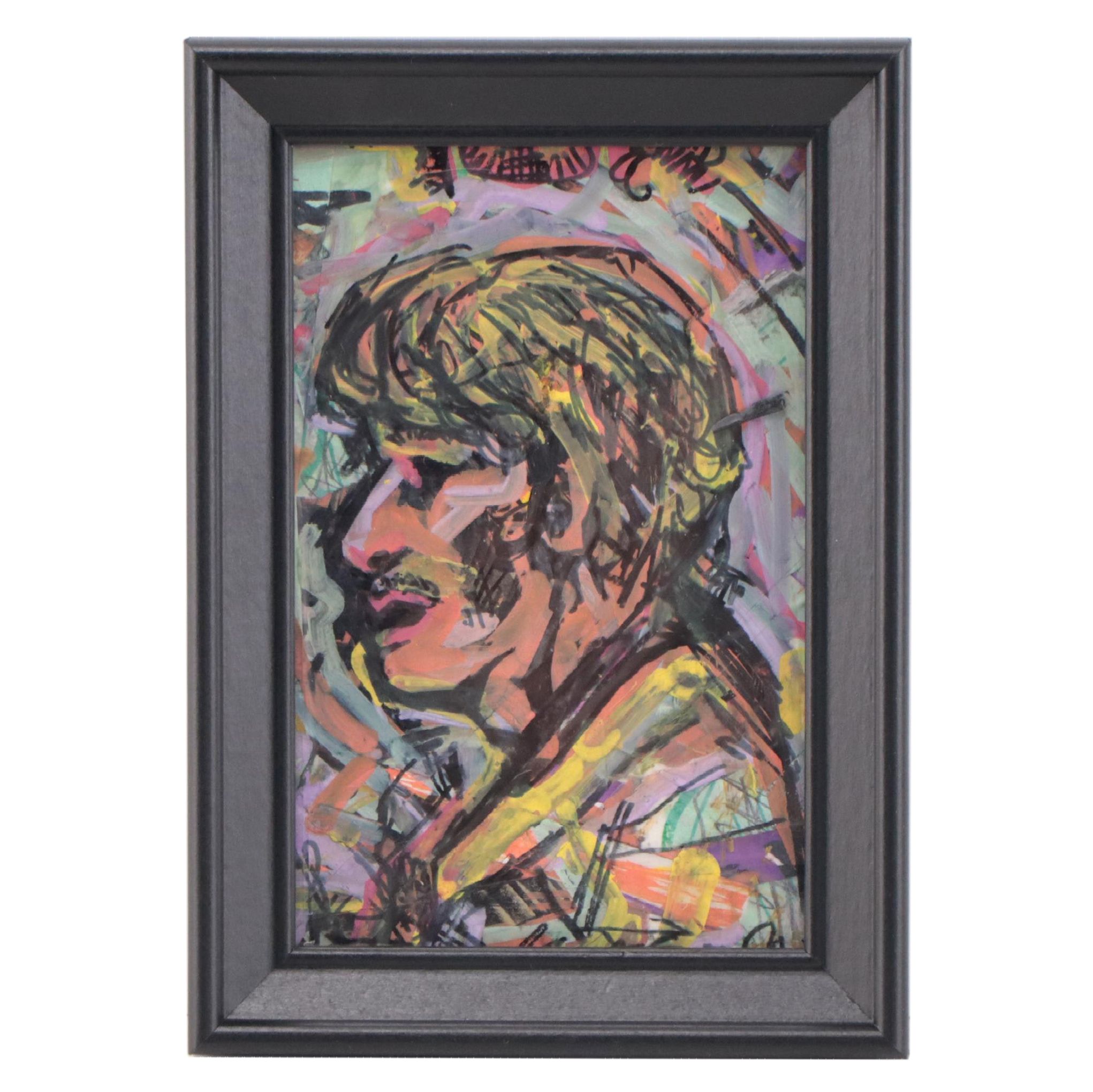 Anthony Ray Springate, Jr. Mixed Media Painting "Profiling," 2021