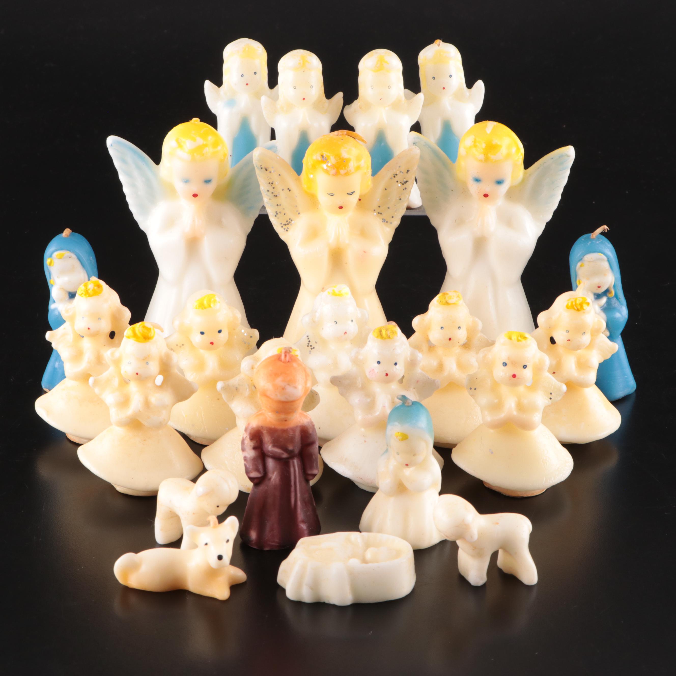 Gurley Novelty Co. and Other Angel and Nativity Themed Figural Wax Candles
