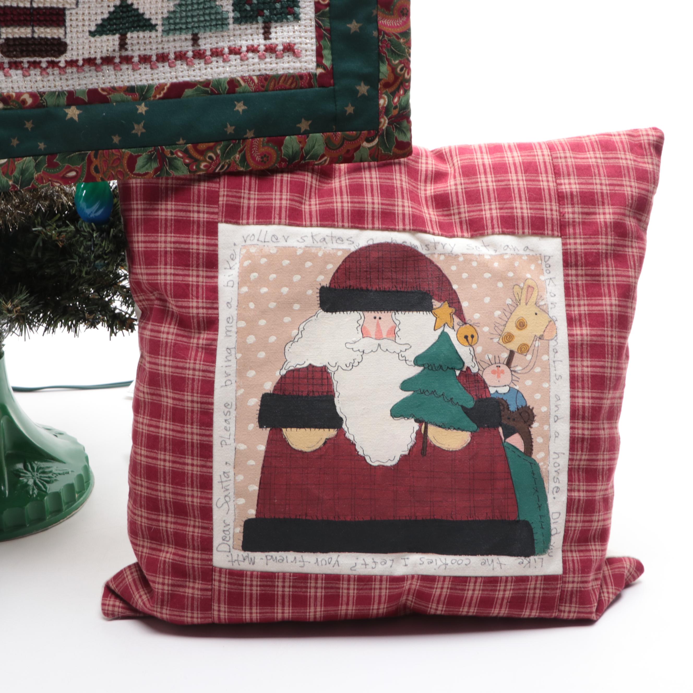 Shiny Brite Light-Up Tabletop Christmas Tree with Other Seasonal Décor