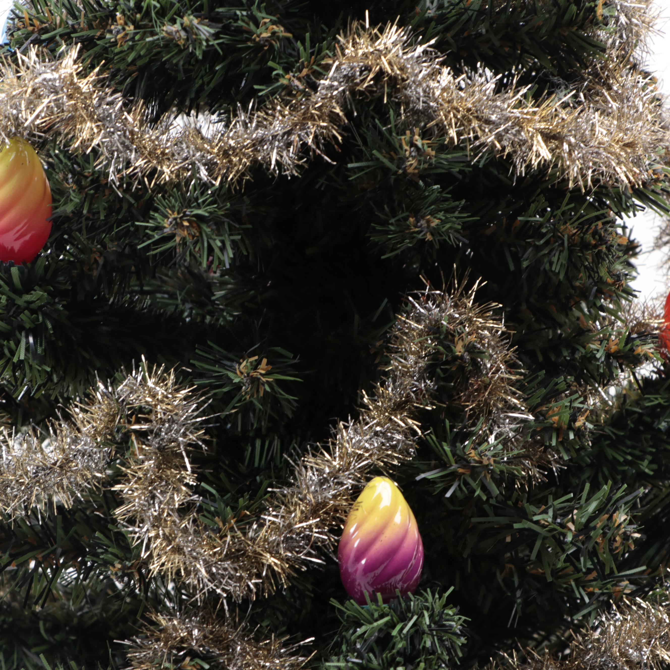 Shiny Brite Light-Up Tabletop Christmas Tree with Other Seasonal Décor