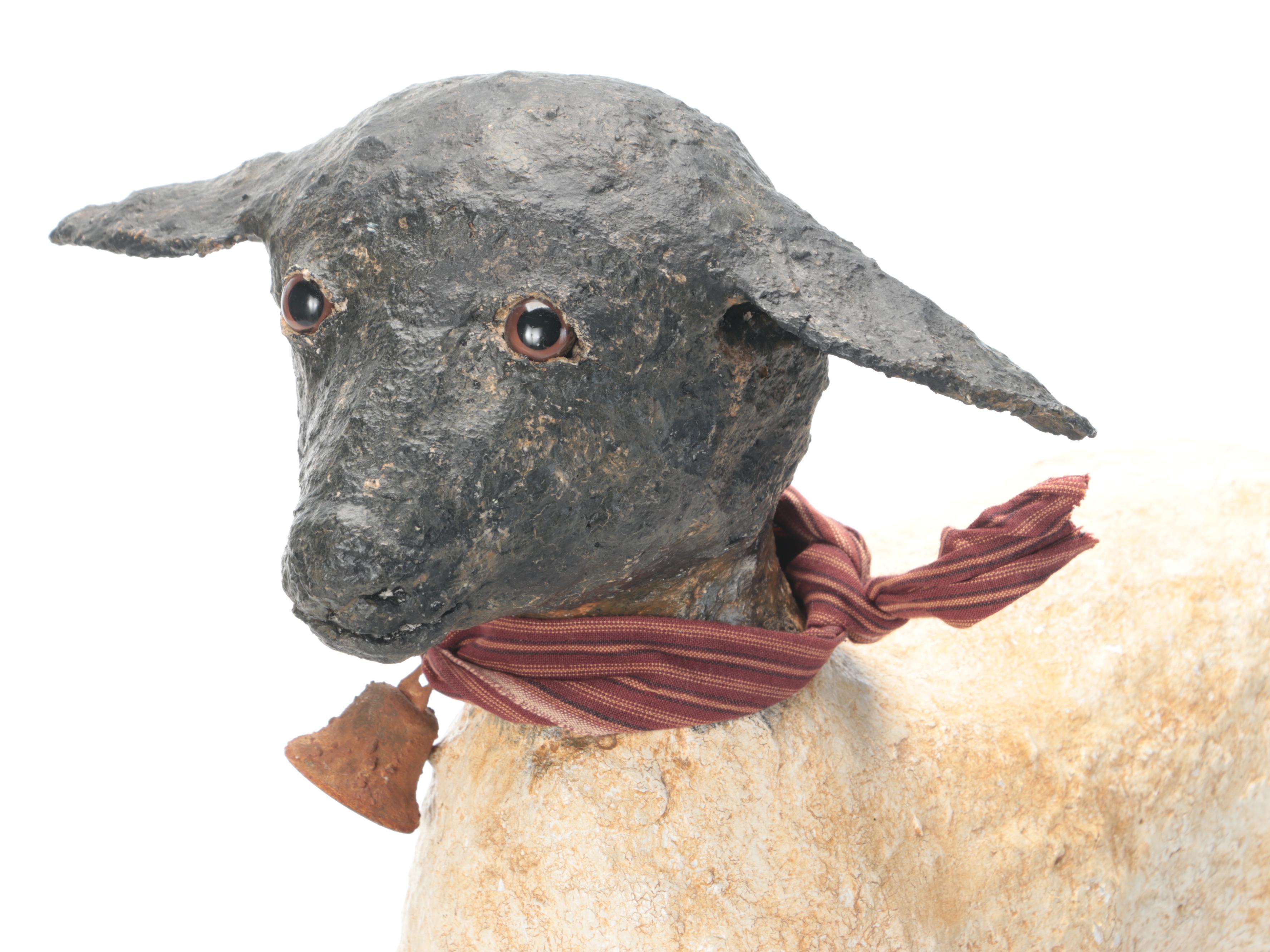 Papier-mâché Lamb Statuette