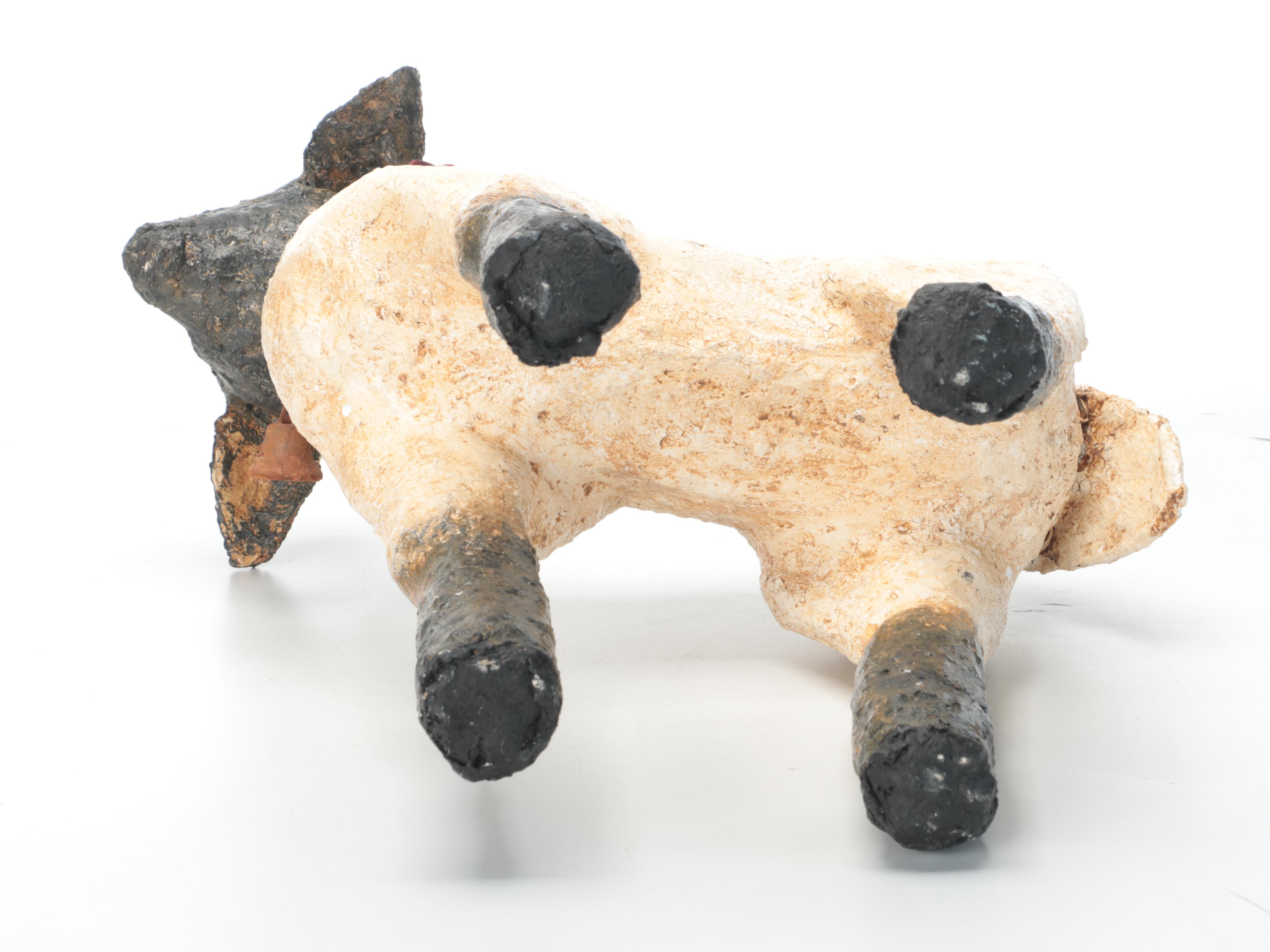 Papier-mâché Lamb Statuette