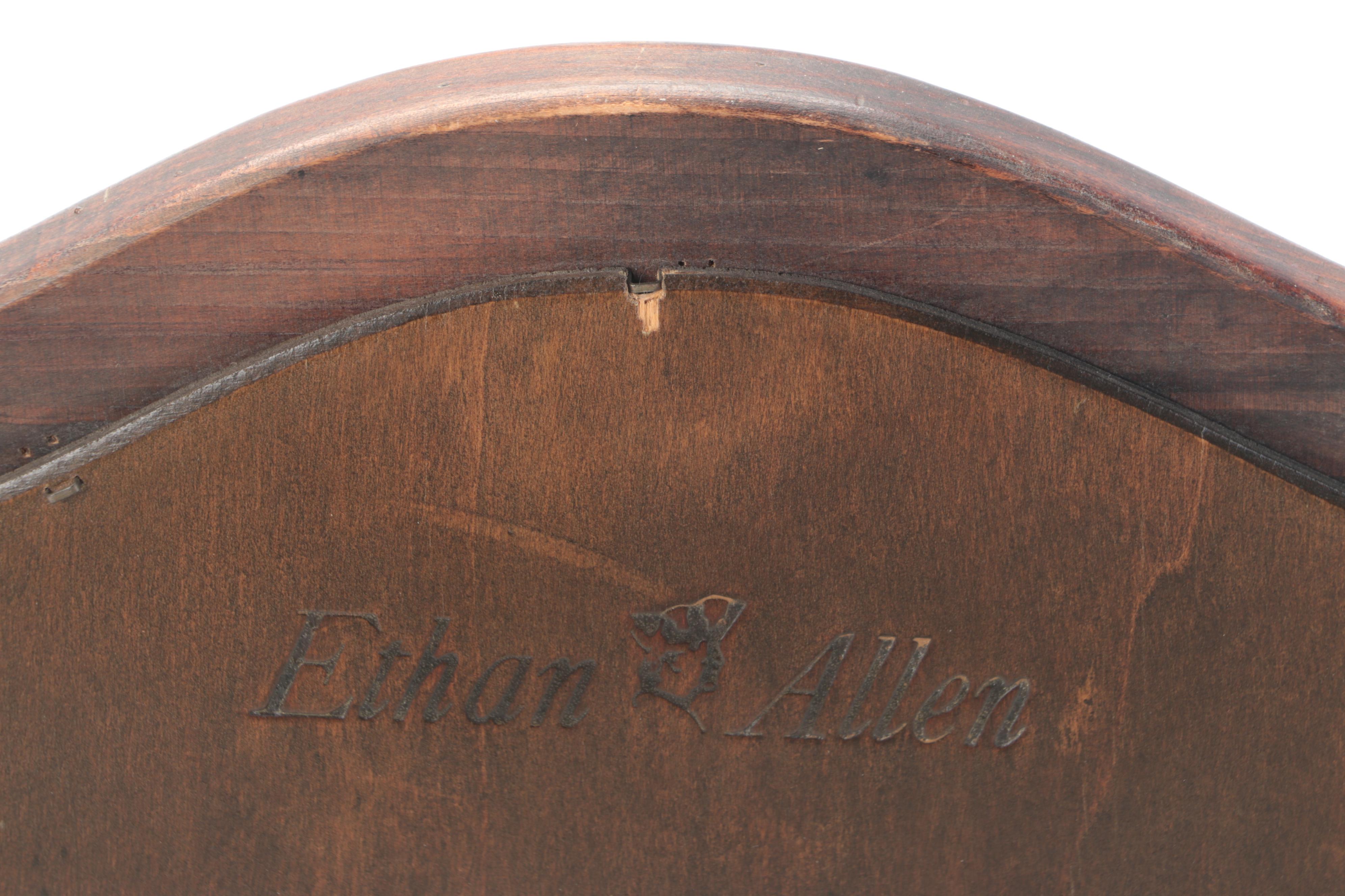 Ethan Allen Federal Style Wooden Shaving Vanity Mirror, Mid to Late