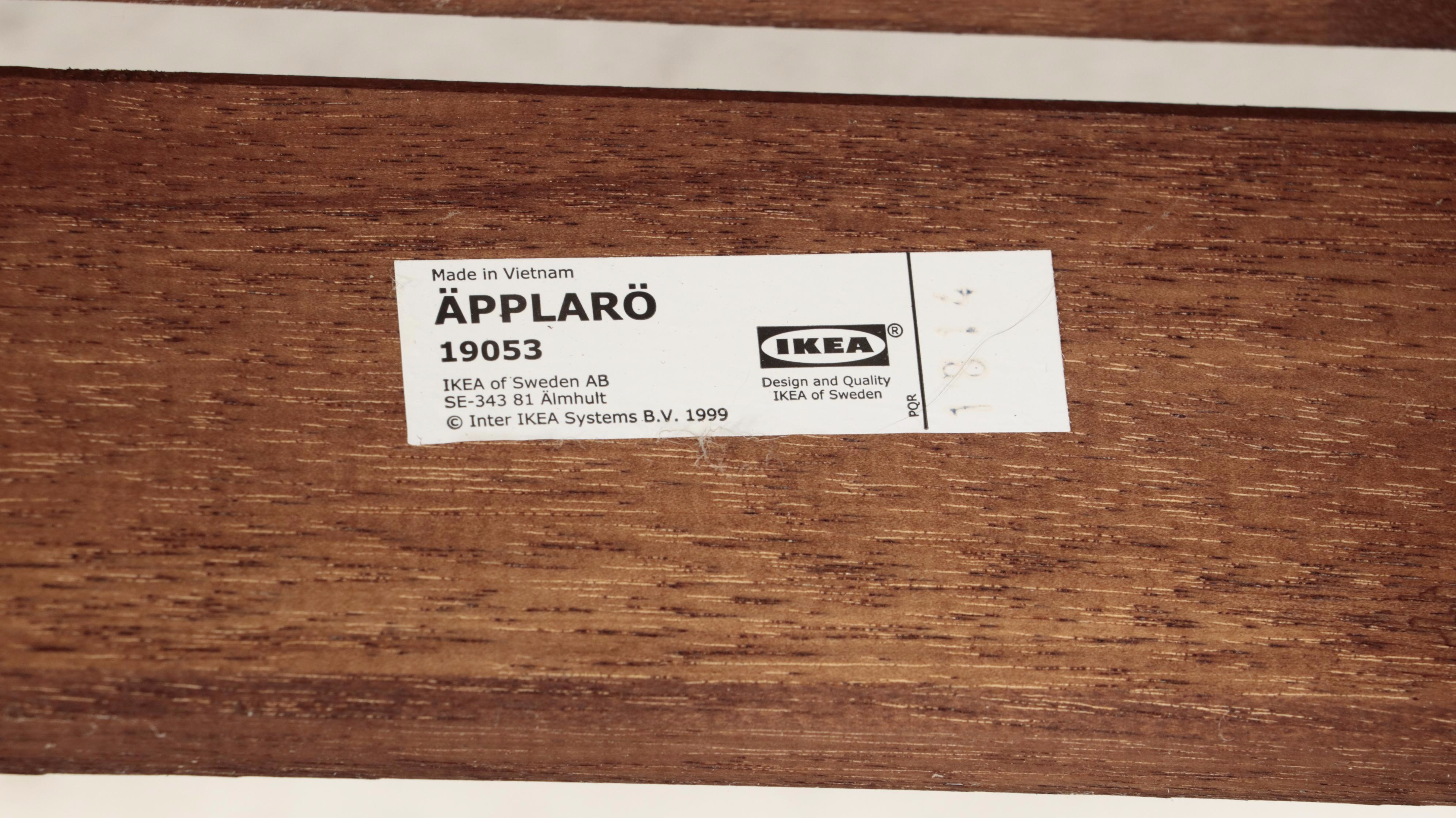 Pair of IKEA "Äpplarö" Acacia Benches with Nautica Home Cushions