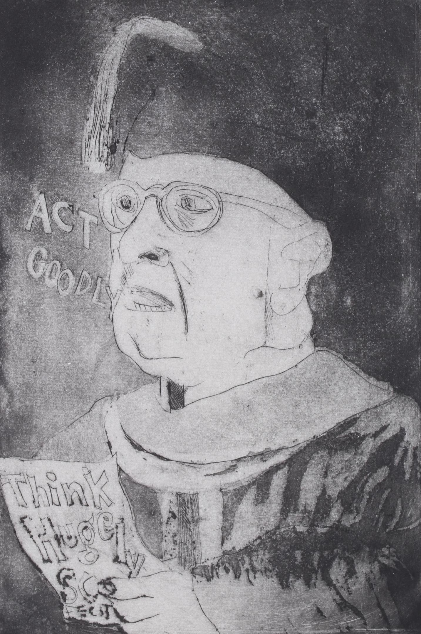 Sidney Chafetz Etching with Aquatint "Orator Aptus," 1963