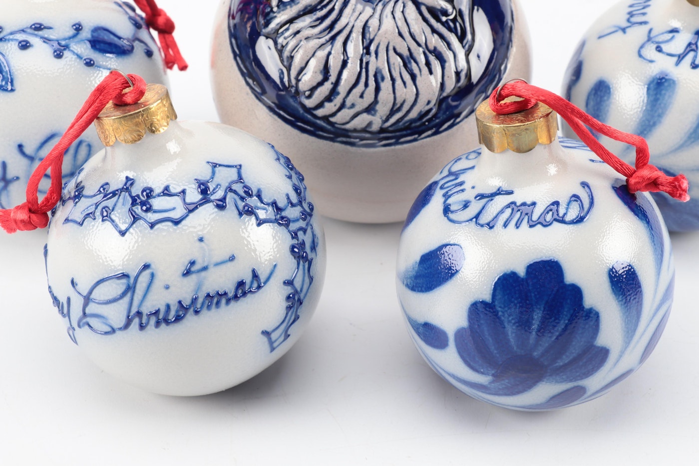 Rowe Pottery Works and Other Blue and White Stoneware Christmas