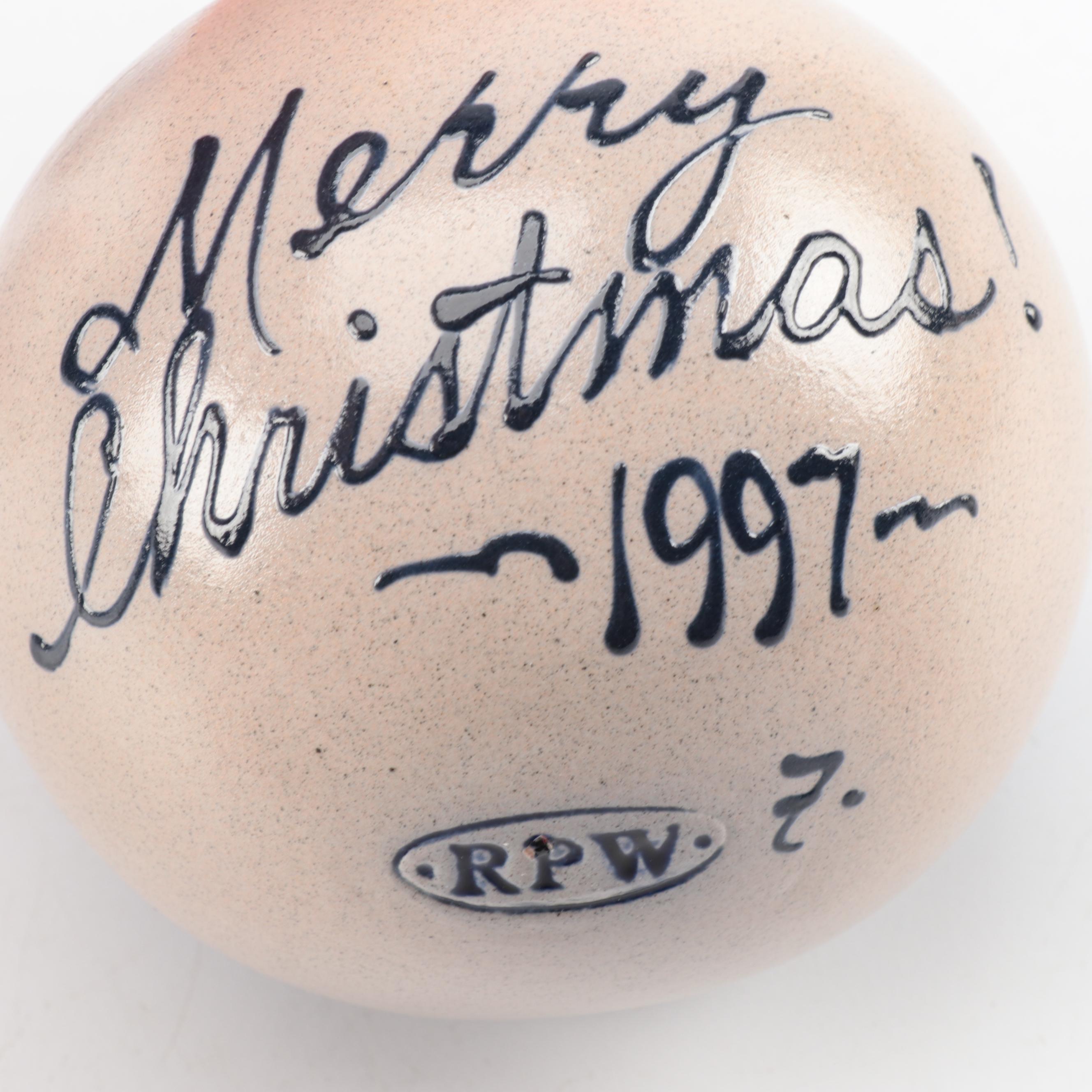 Rowe Pottery Works and Other Blue and White Stoneware Christmas