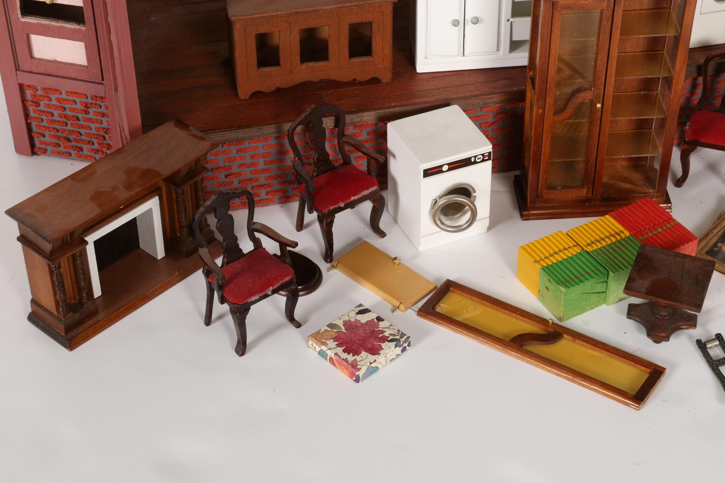 Hand-Crafted Wooden Doll House with Furniture and Accessories