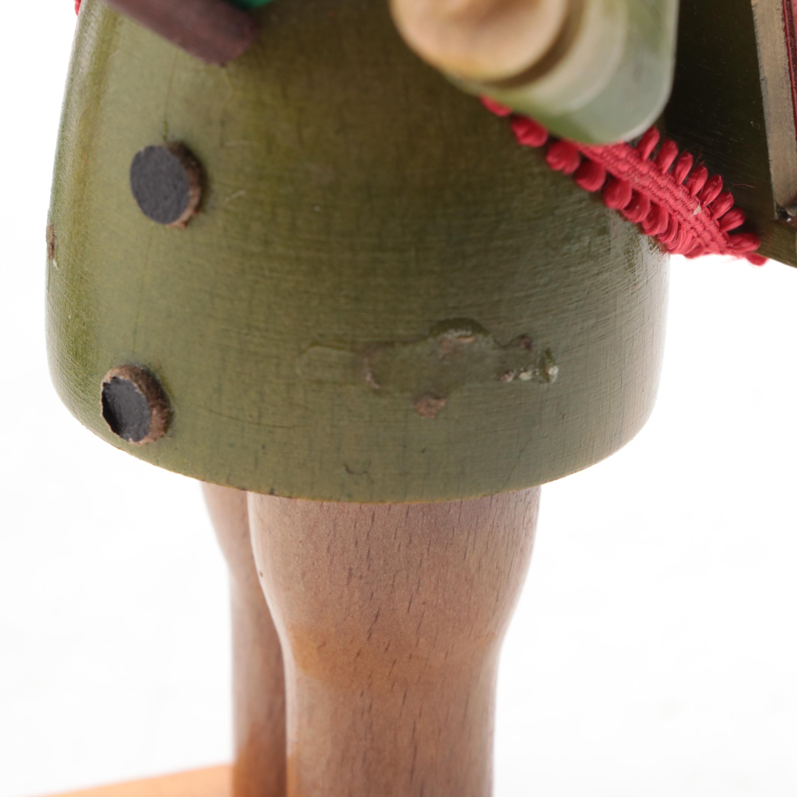 Steinbach German Nutcracker with Other Polychrome Wood Smoker Figures