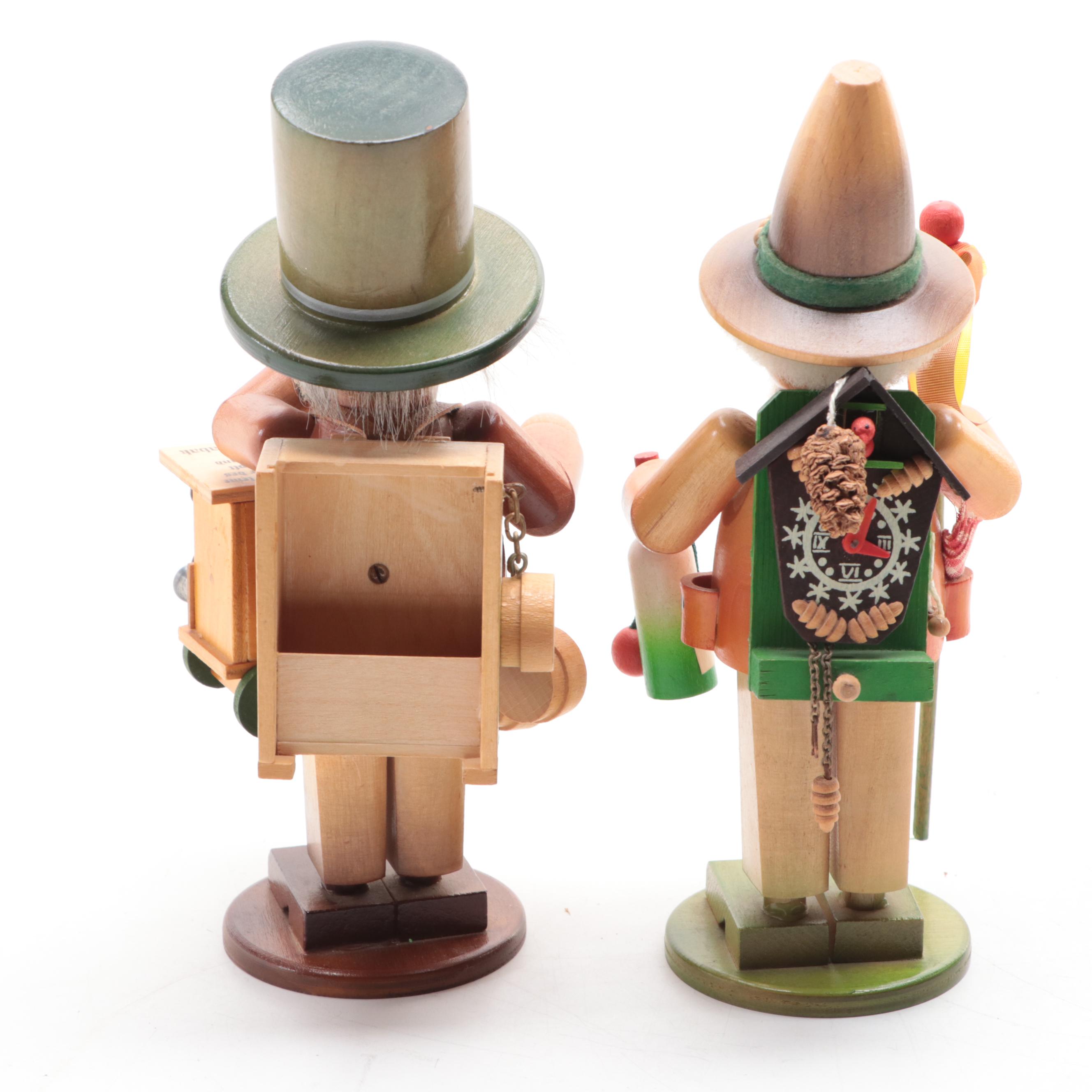 Steinbach German Nutcracker with Other Polychrome Wood Smoker Figures